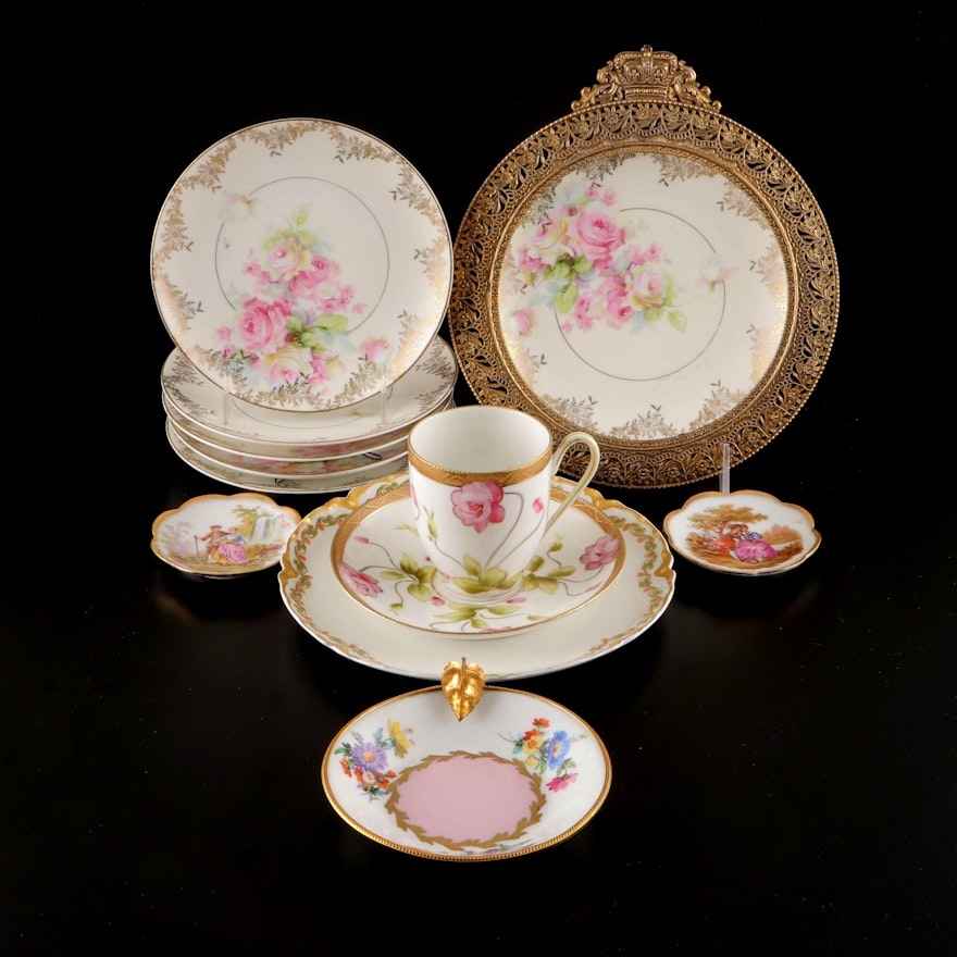 Barat Lemon Dish with Other Limoges and Prussian Tableware