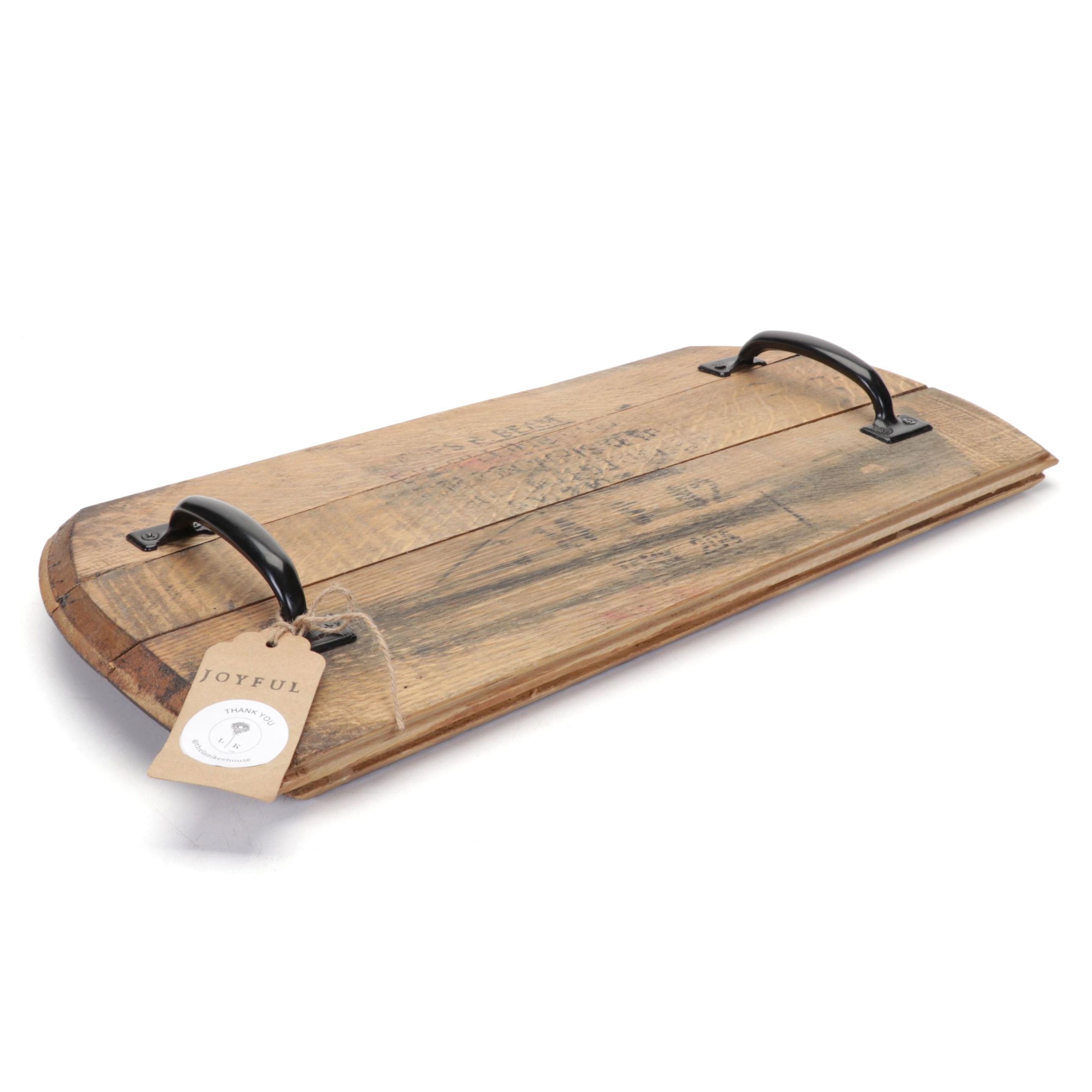 Handmade Jim Beam Bourbon Barrel Serving Tray