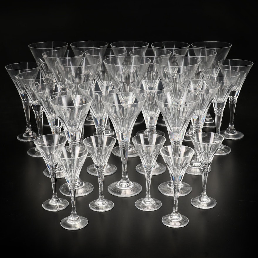 Crystal Water Goblets, Wine Glasses, and Cordial Glasses