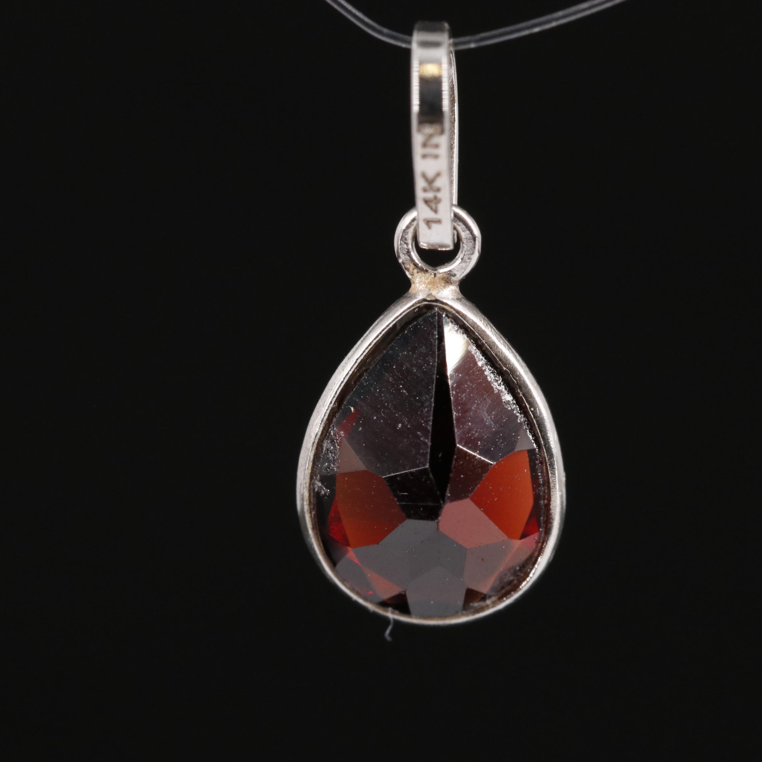 14K Garnet Pendant