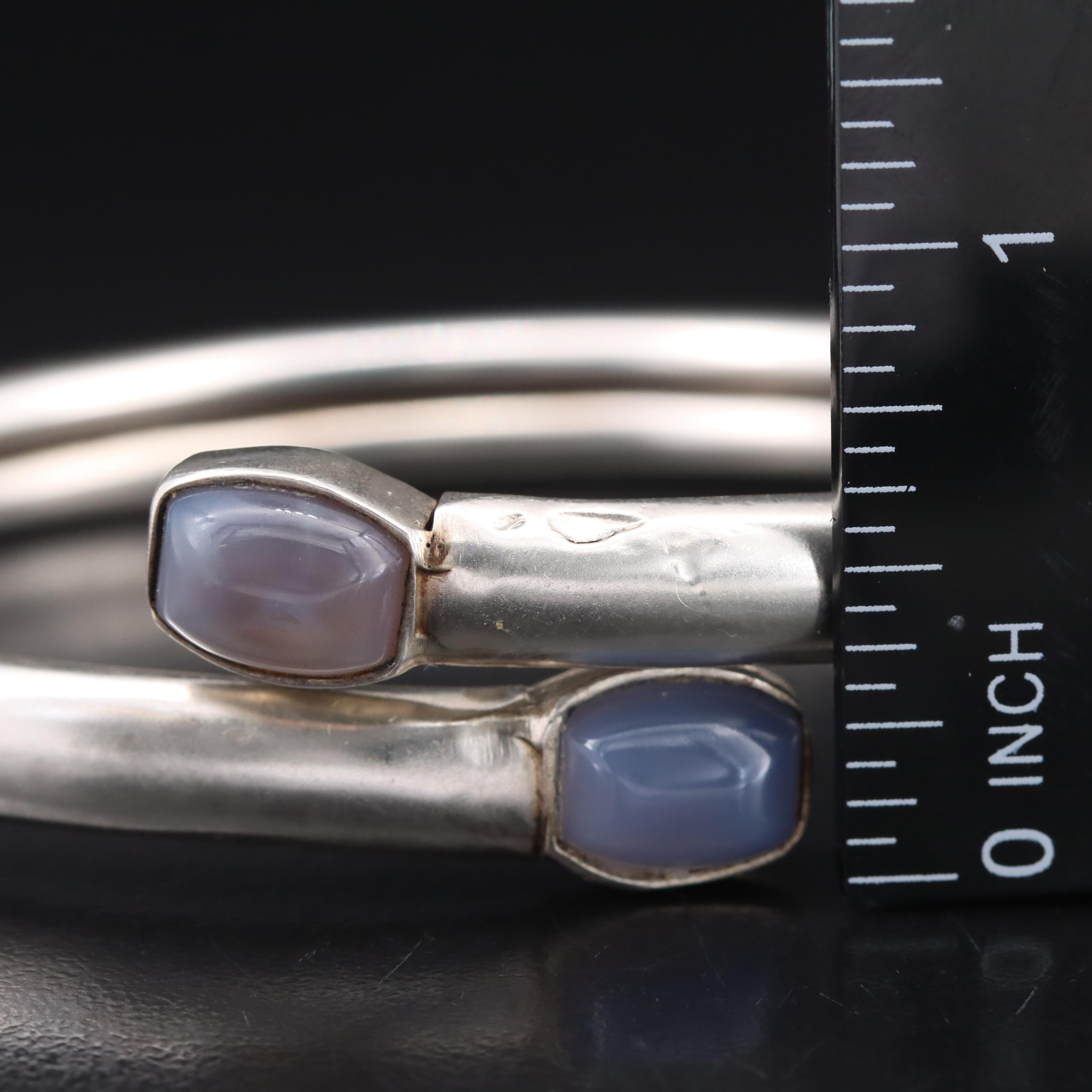 Sterling Grouping Including Janice Girardi Ring, Sky Blue Topaz and Chalcedony