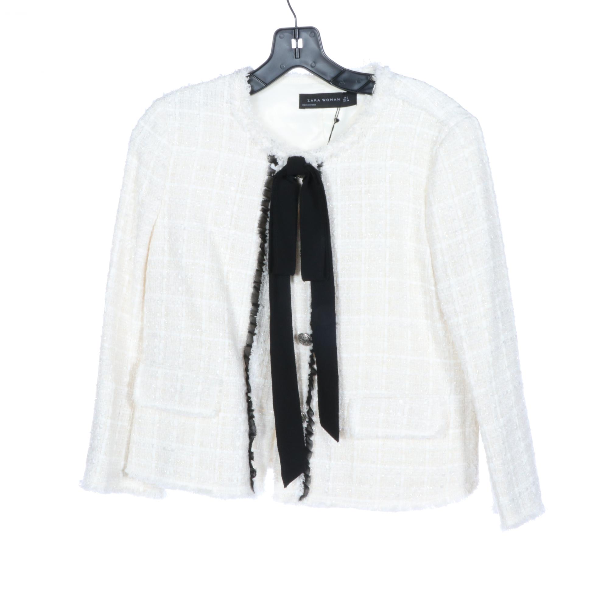 Zara Woman Crop Jacket, Jacket with Bow Neck, and Tuxedo Jacket in Velvet, NWT