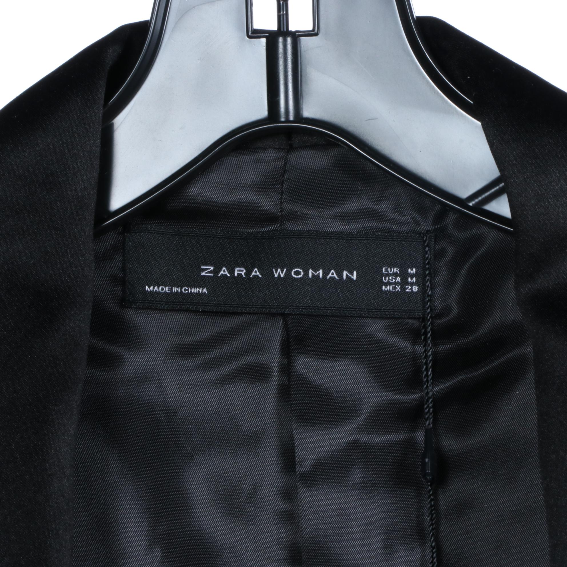 Zara Woman Crop Jacket, Jacket with Bow Neck, and Tuxedo Jacket in Velvet, NWT