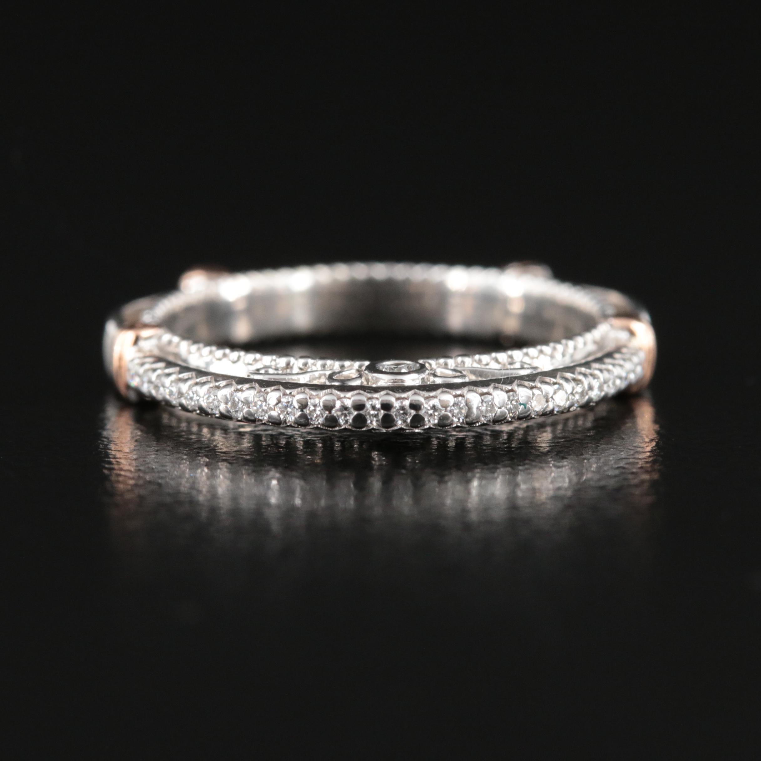 Verragio 14K 0.15 CTW Diamond Ring with Rose Gold Accents