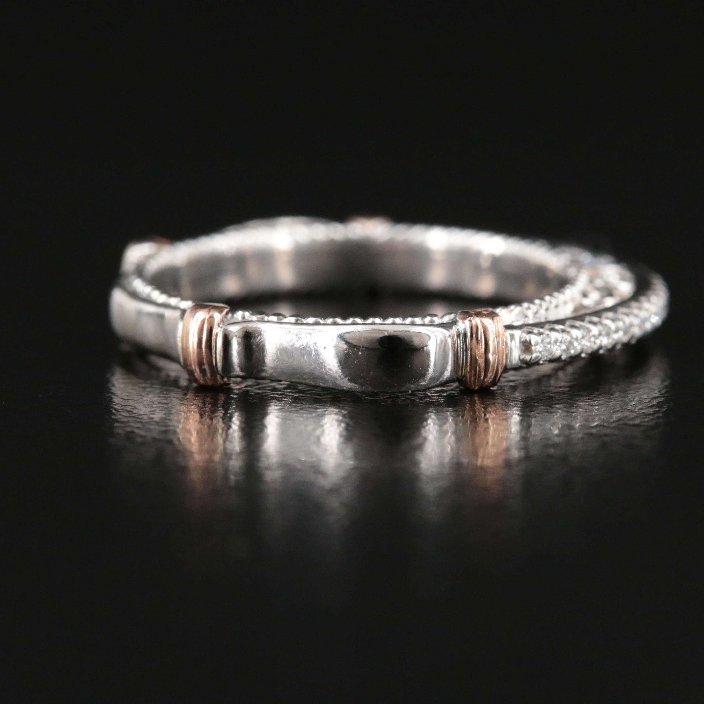 Verragio 14K 0.15 CTW Diamond Ring with Rose Gold Accents