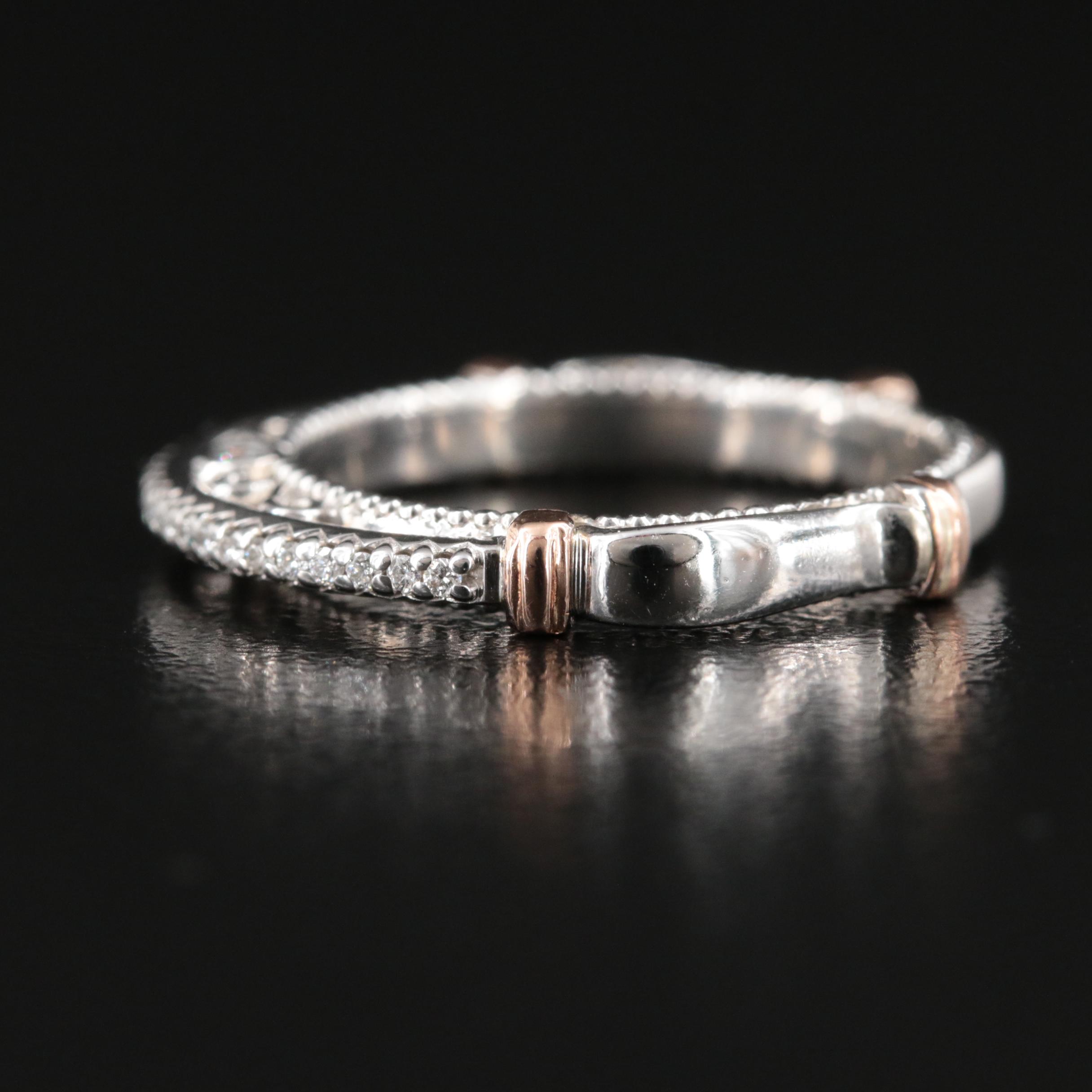 Verragio 14K 0.15 CTW Diamond Ring with Rose Gold Accents