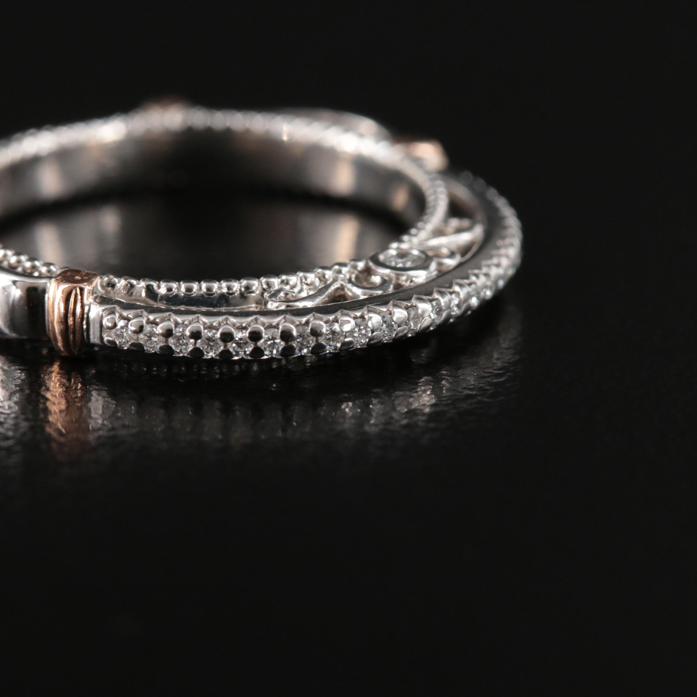 Verragio 14K 0.15 CTW Diamond Ring with Rose Gold Accents