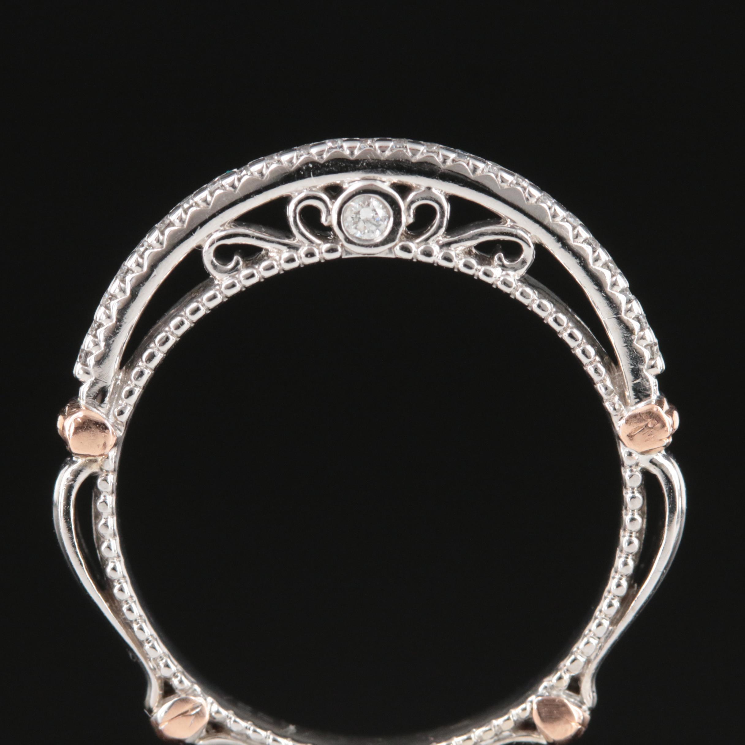 Verragio 14K 0.15 CTW Diamond Ring with Rose Gold Accents