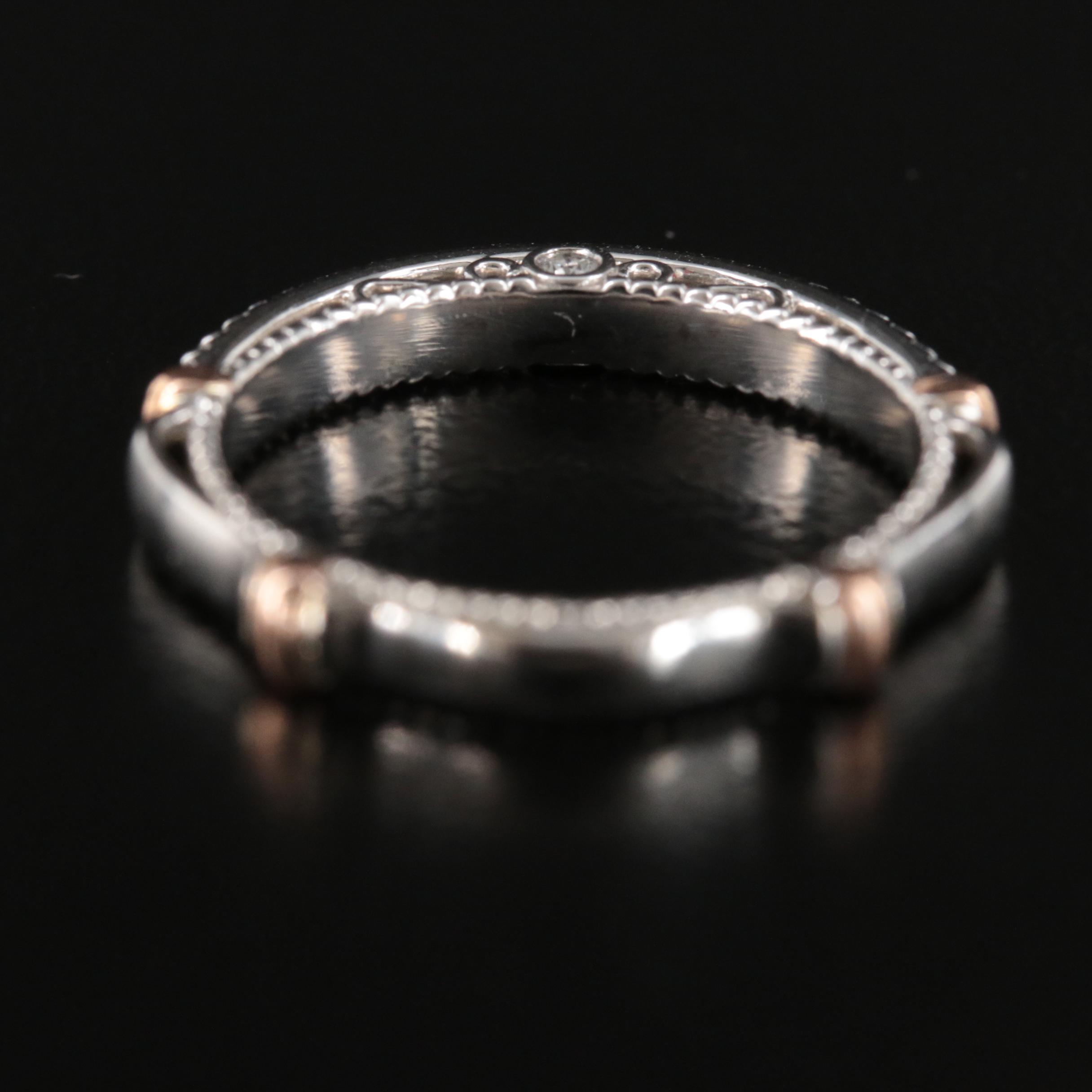 Verragio 14K 0.15 CTW Diamond Ring with Rose Gold Accents