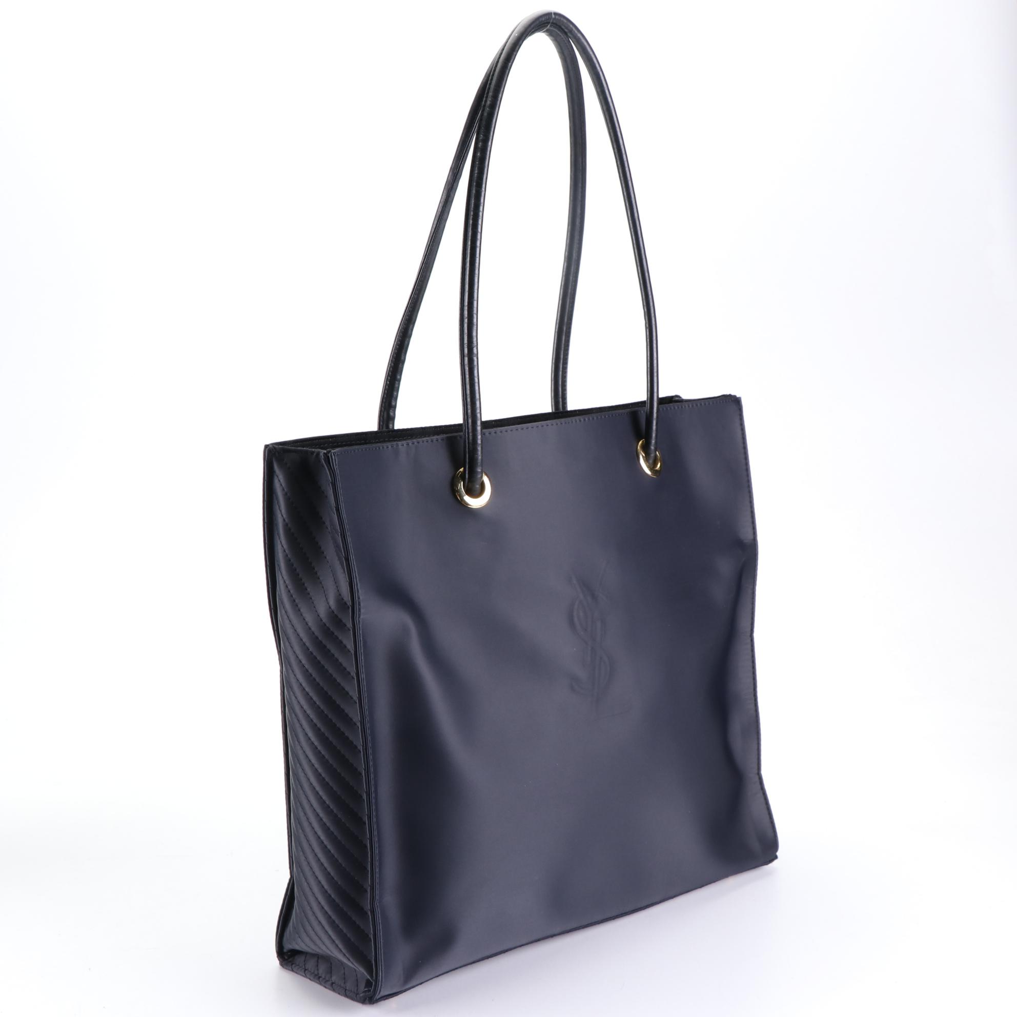 Yves Saint Laurent Shoulder Tote in Nylon and Leather