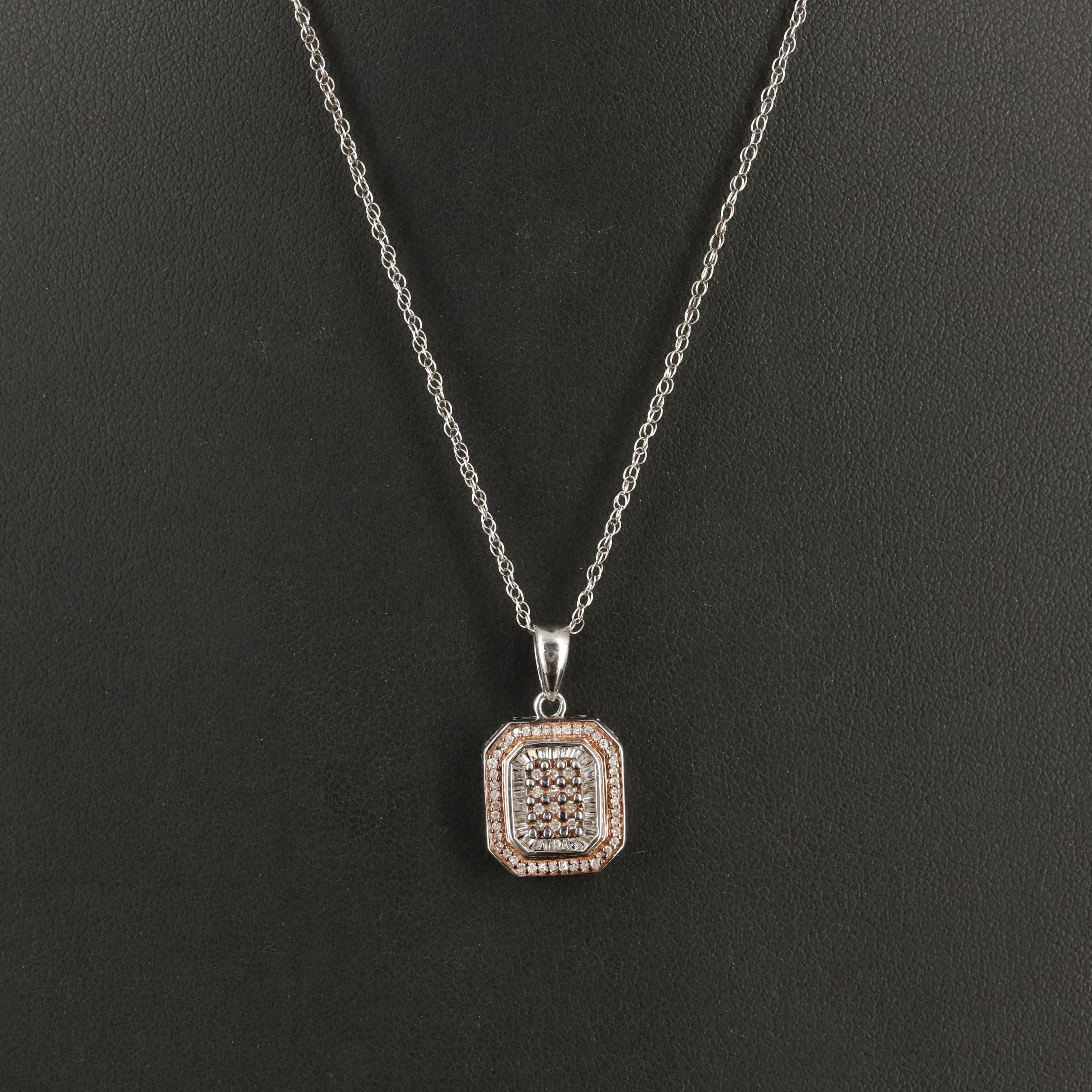 Sterling Diamond Pendant Necklace