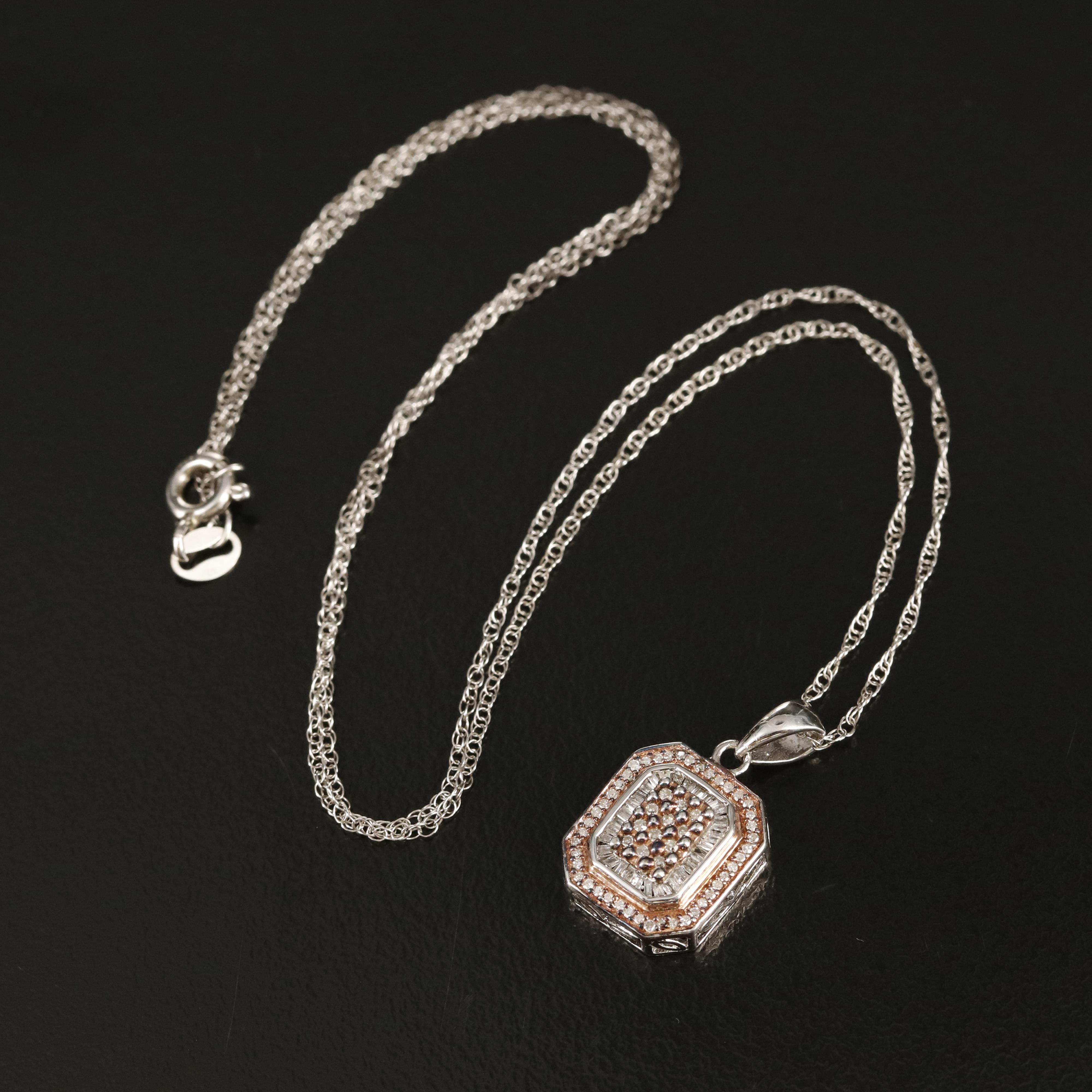 Sterling Diamond Pendant Necklace