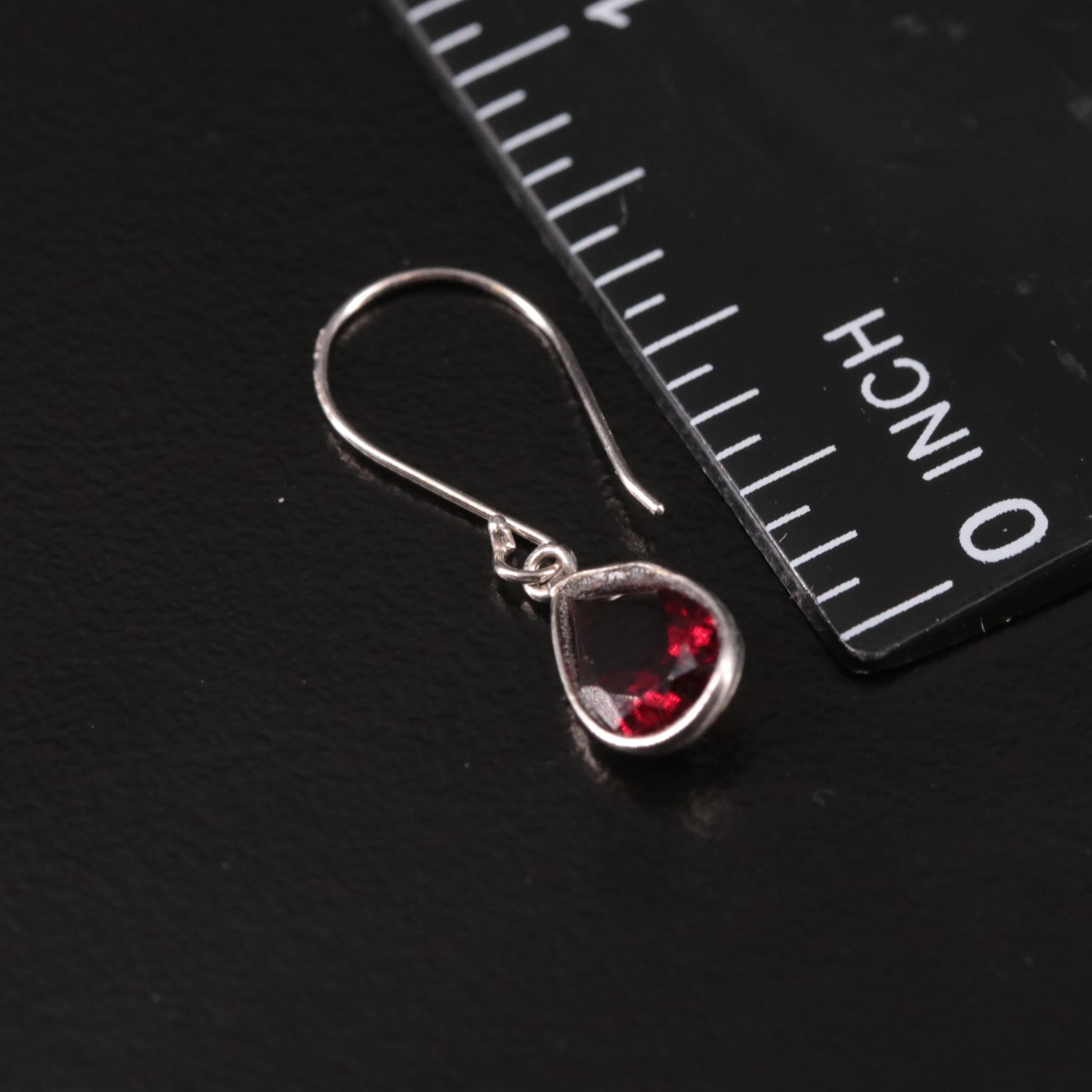 14K Garnet Dangle Earrings