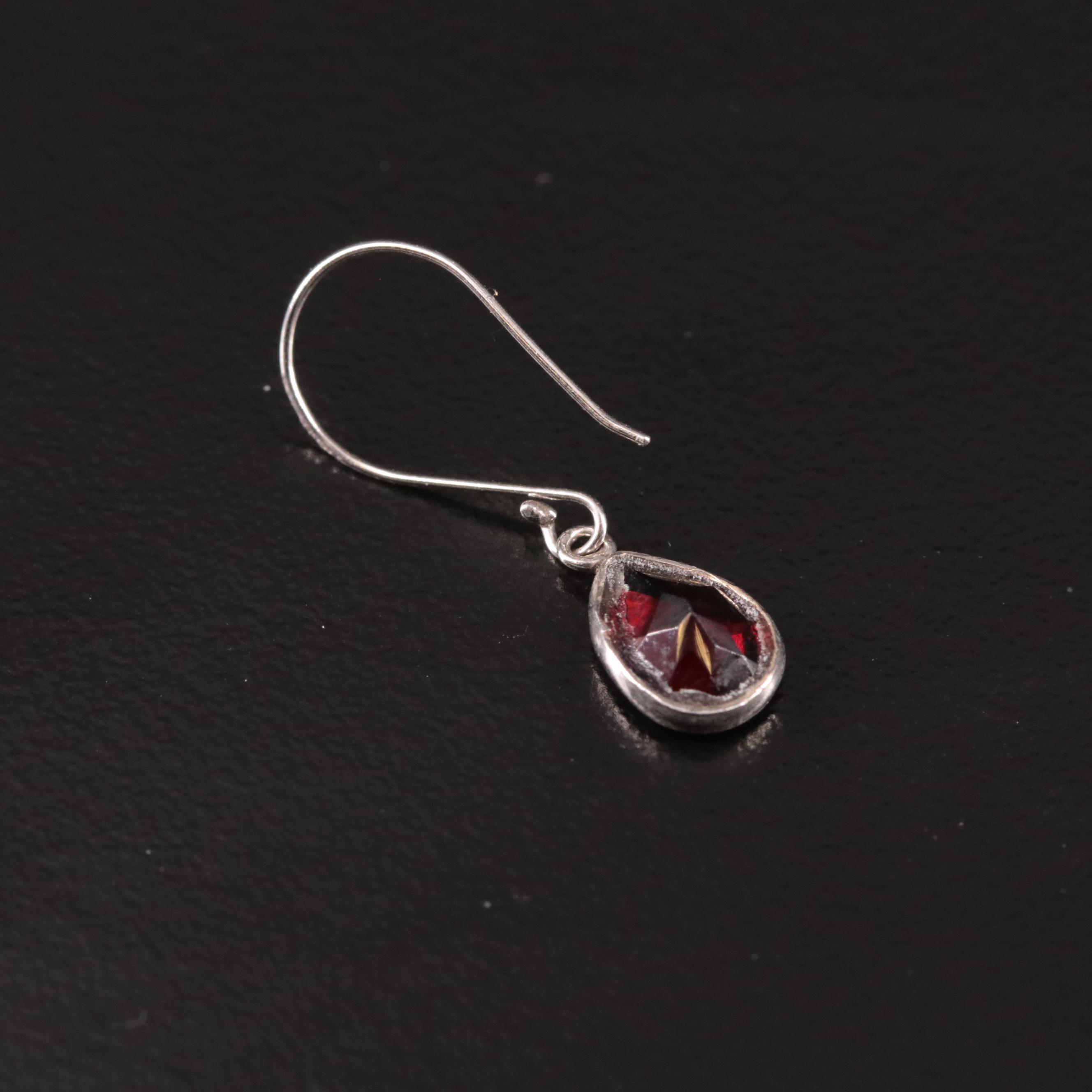 14K Garnet Dangle Earrings