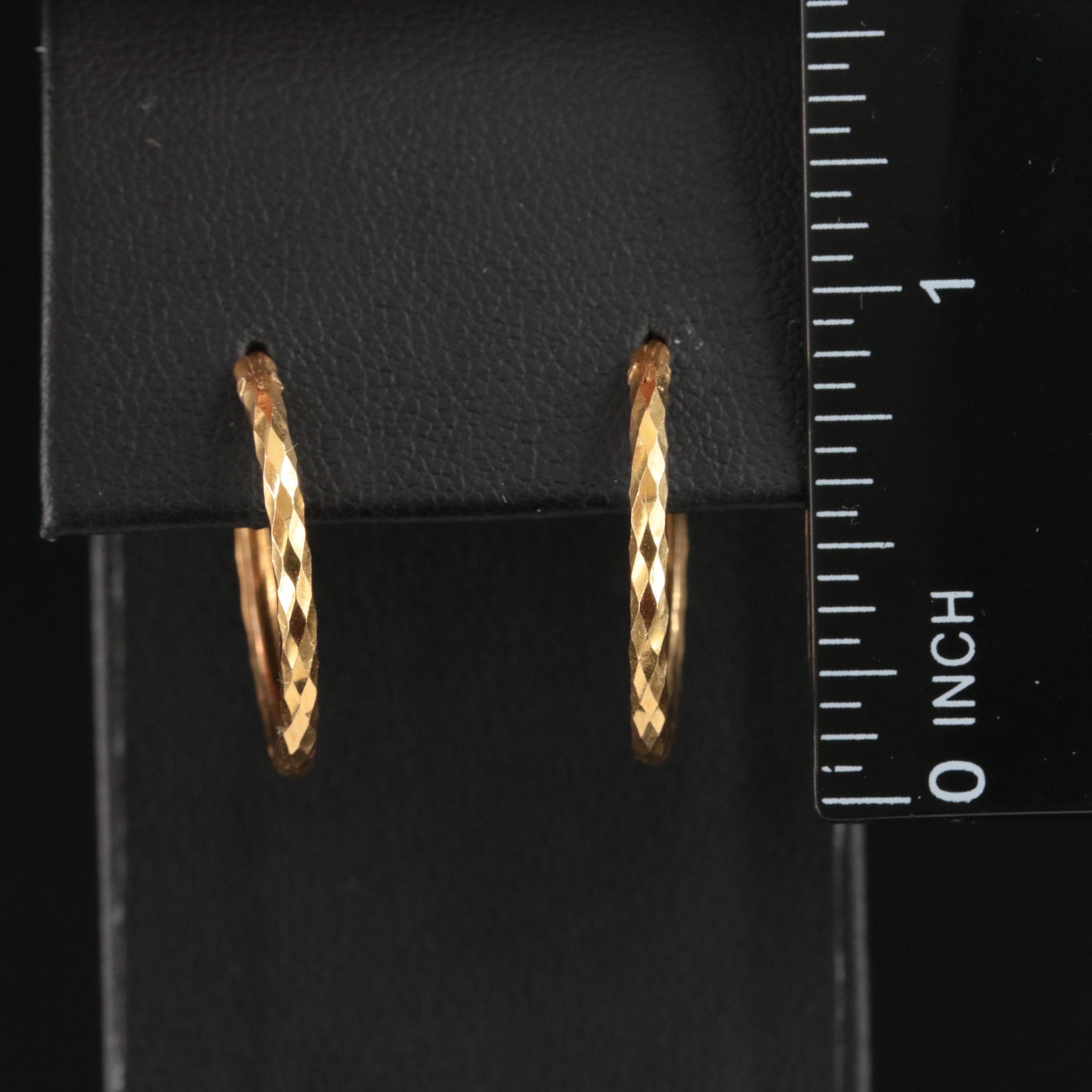 20K Textured Hoop Earrings