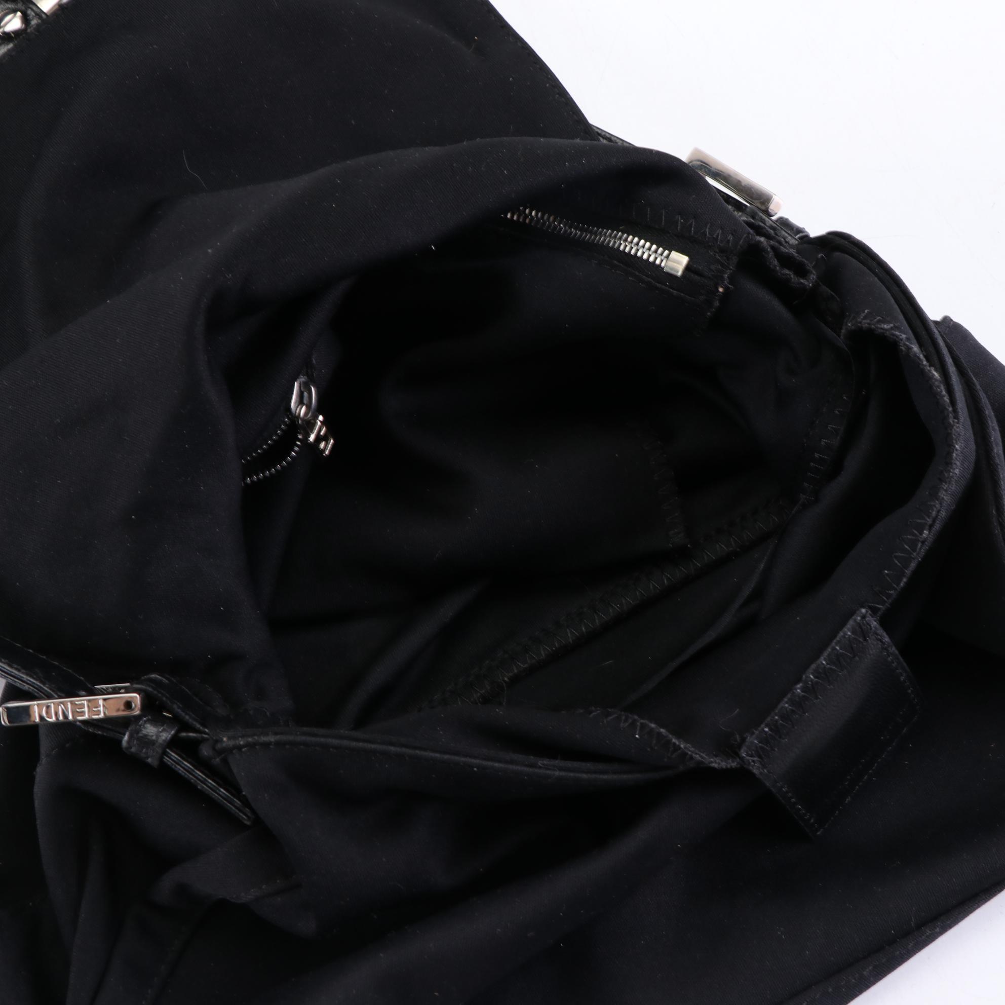 Fendi Mama Baguette Shoulder Bag in Technical Knit and Leather