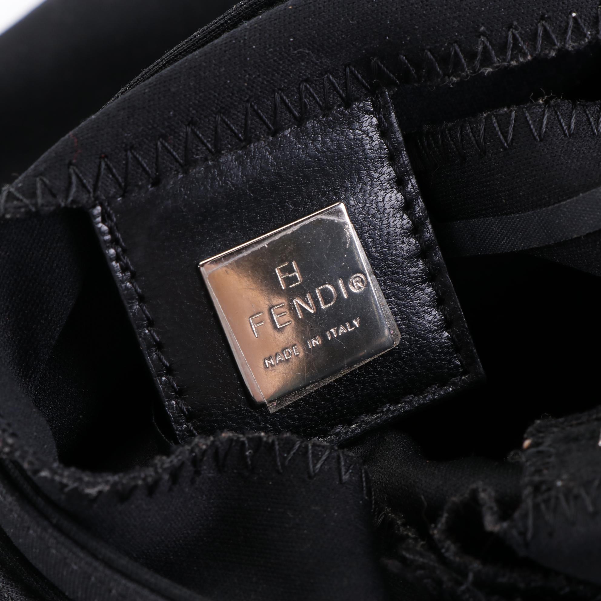 Fendi Mama Baguette Shoulder Bag in Technical Knit and Leather