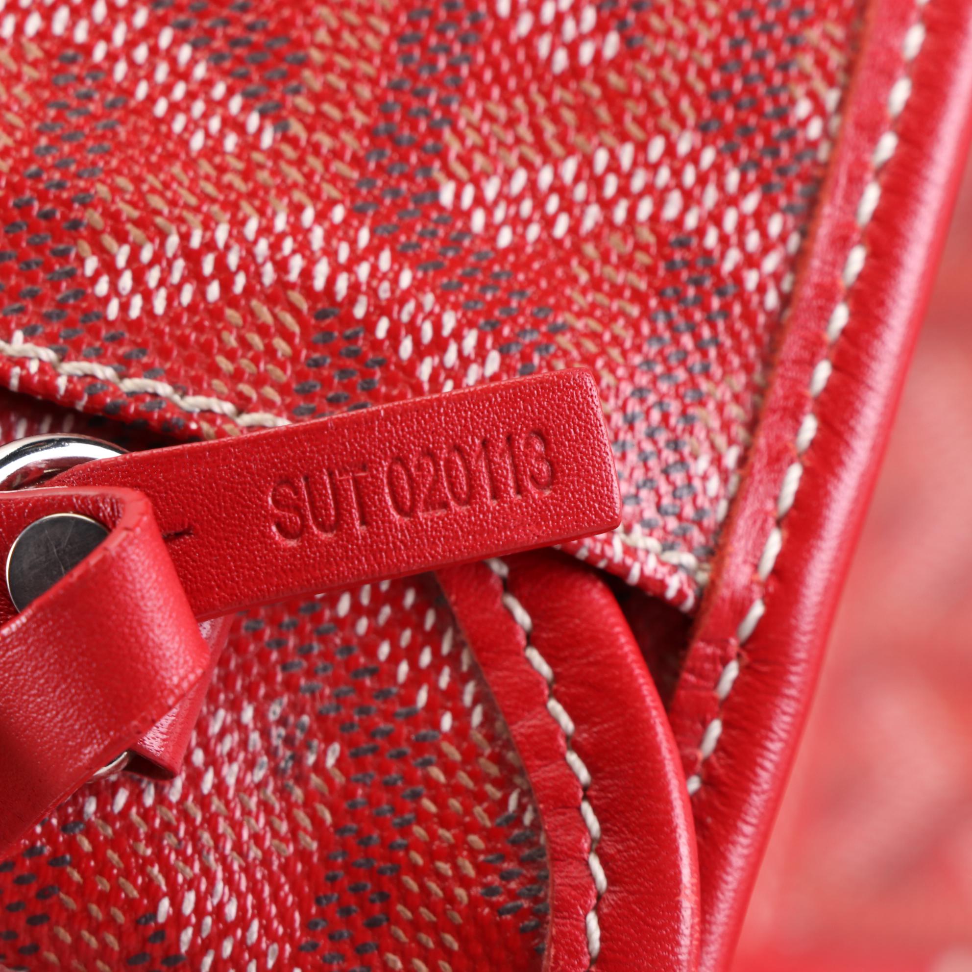 Goyard Saint Louis GM Tote Bag and Pouch in Red Goyardine Coated Canvas