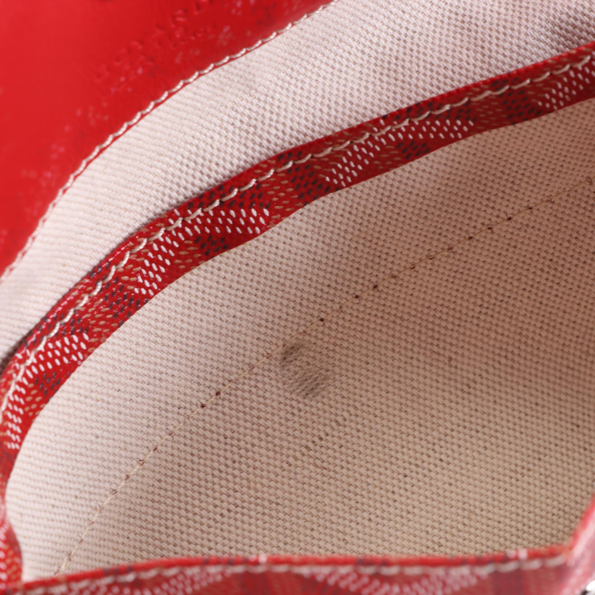 Goyard Saint Louis GM Tote Bag and Pouch in Red Goyardine Coated Canvas