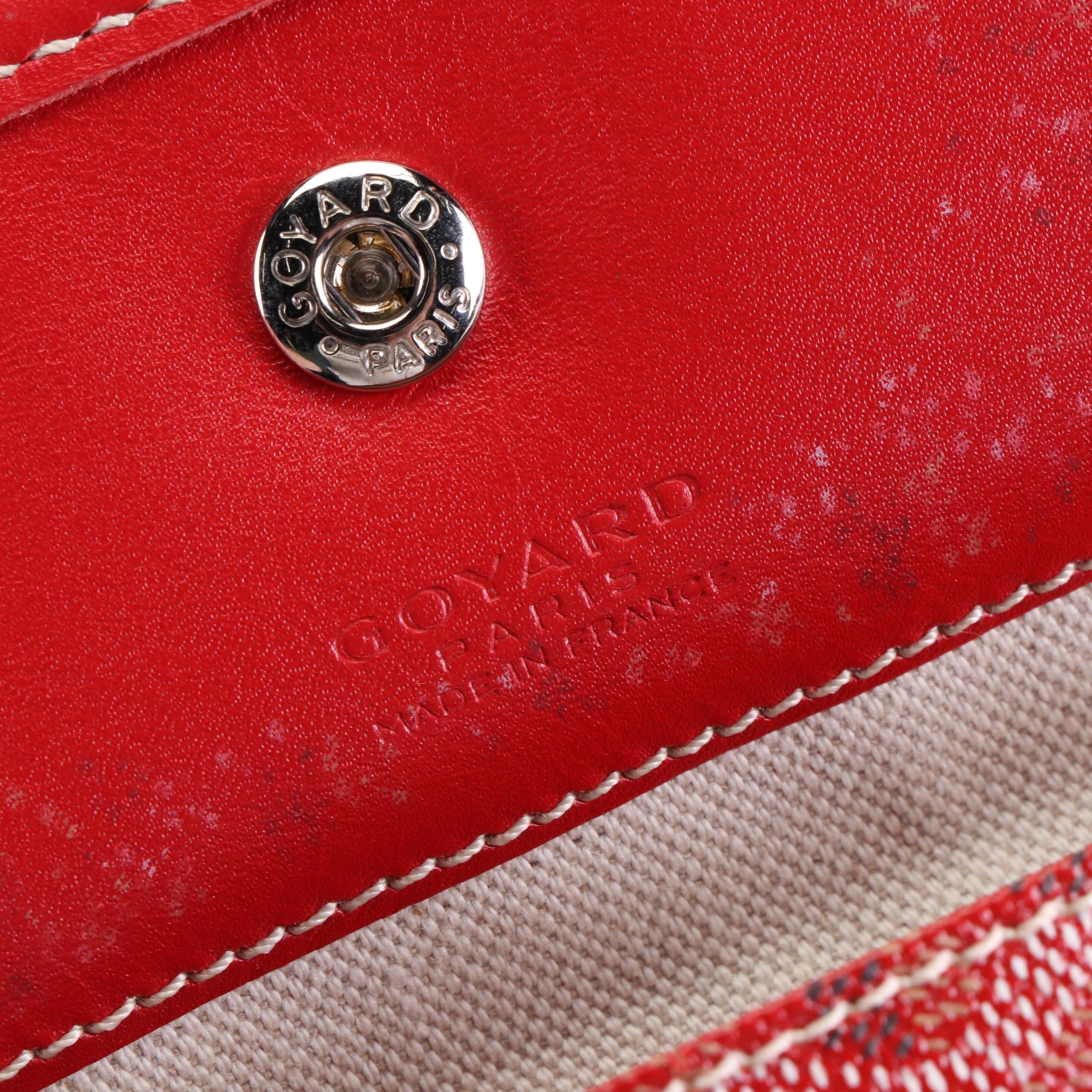 Goyard Saint Louis GM Tote Bag and Pouch in Red Goyardine Coated Canvas