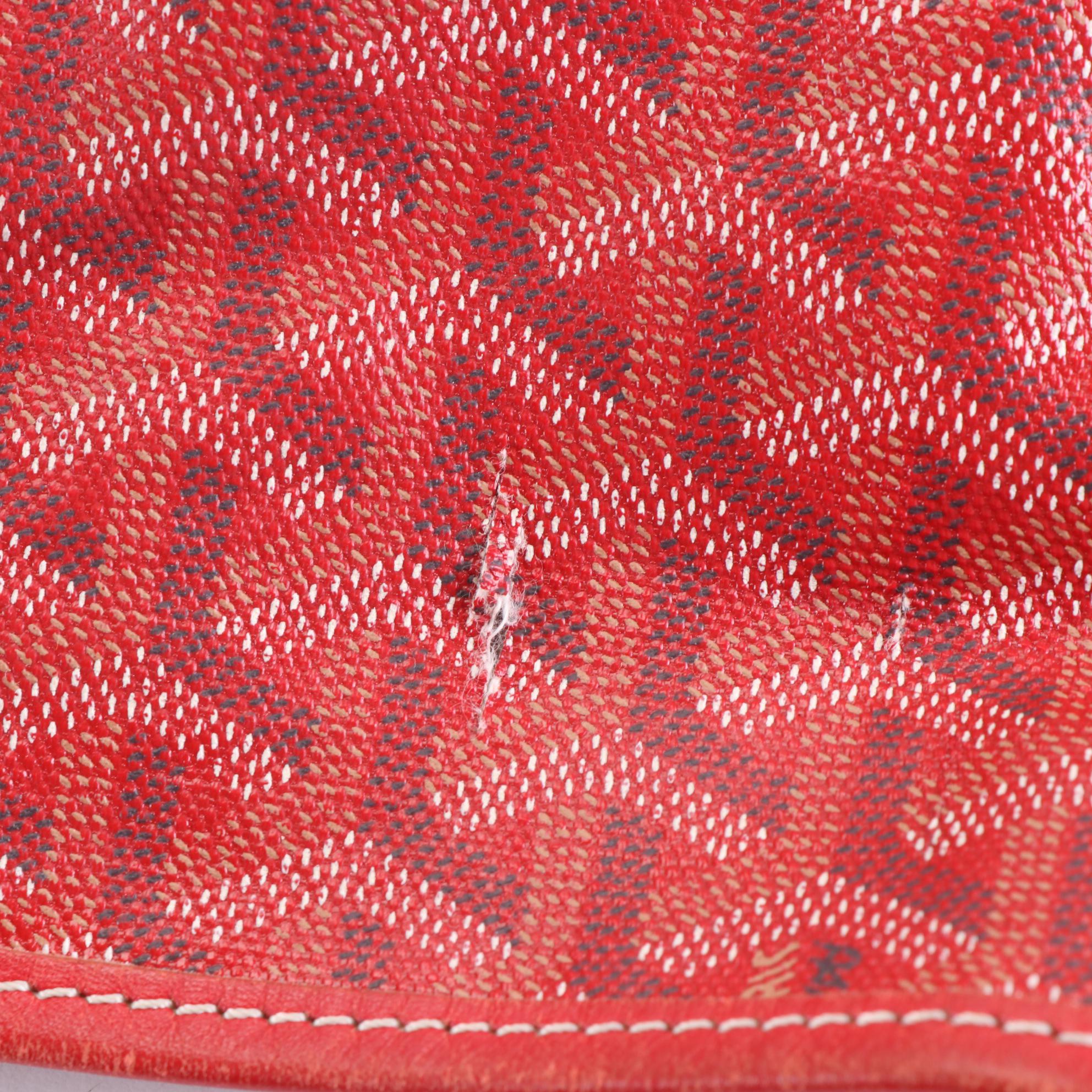 Goyard Saint Louis GM Tote Bag and Pouch in Red Goyardine Coated Canvas