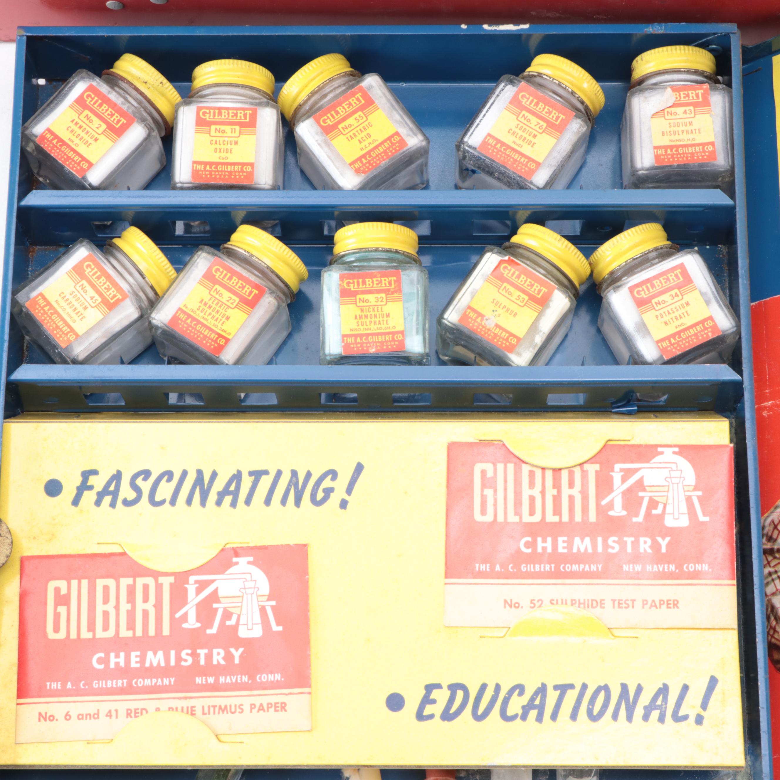 Gilbert No. 10063 Erector Set and No. 5 Chemistry Outfit, Early to Mid-20th C.