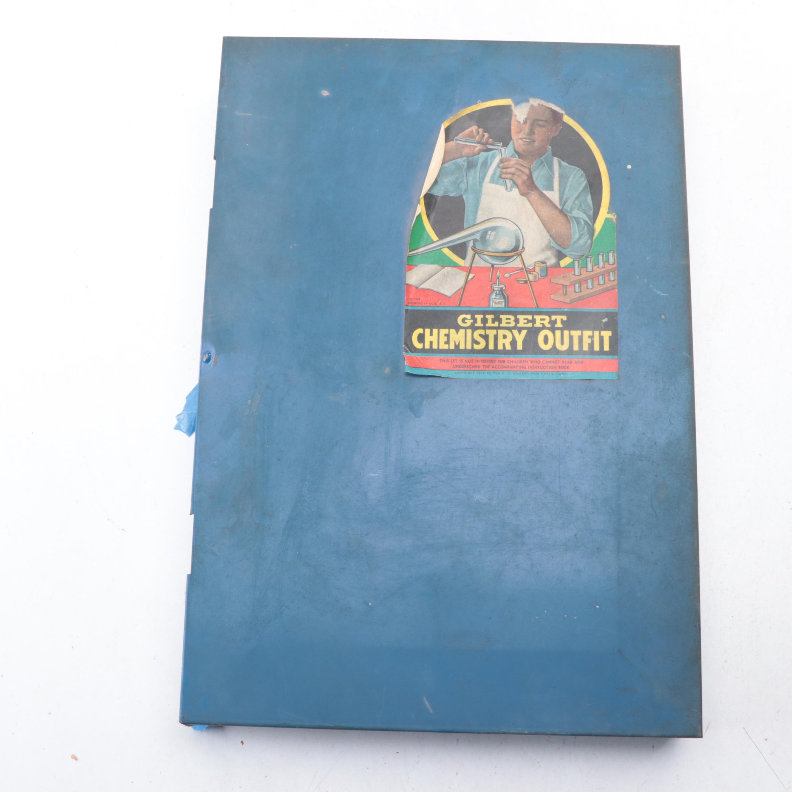 Gilbert No. 10063 Erector Set and No. 5 Chemistry Outfit, Early to Mid-20th C.