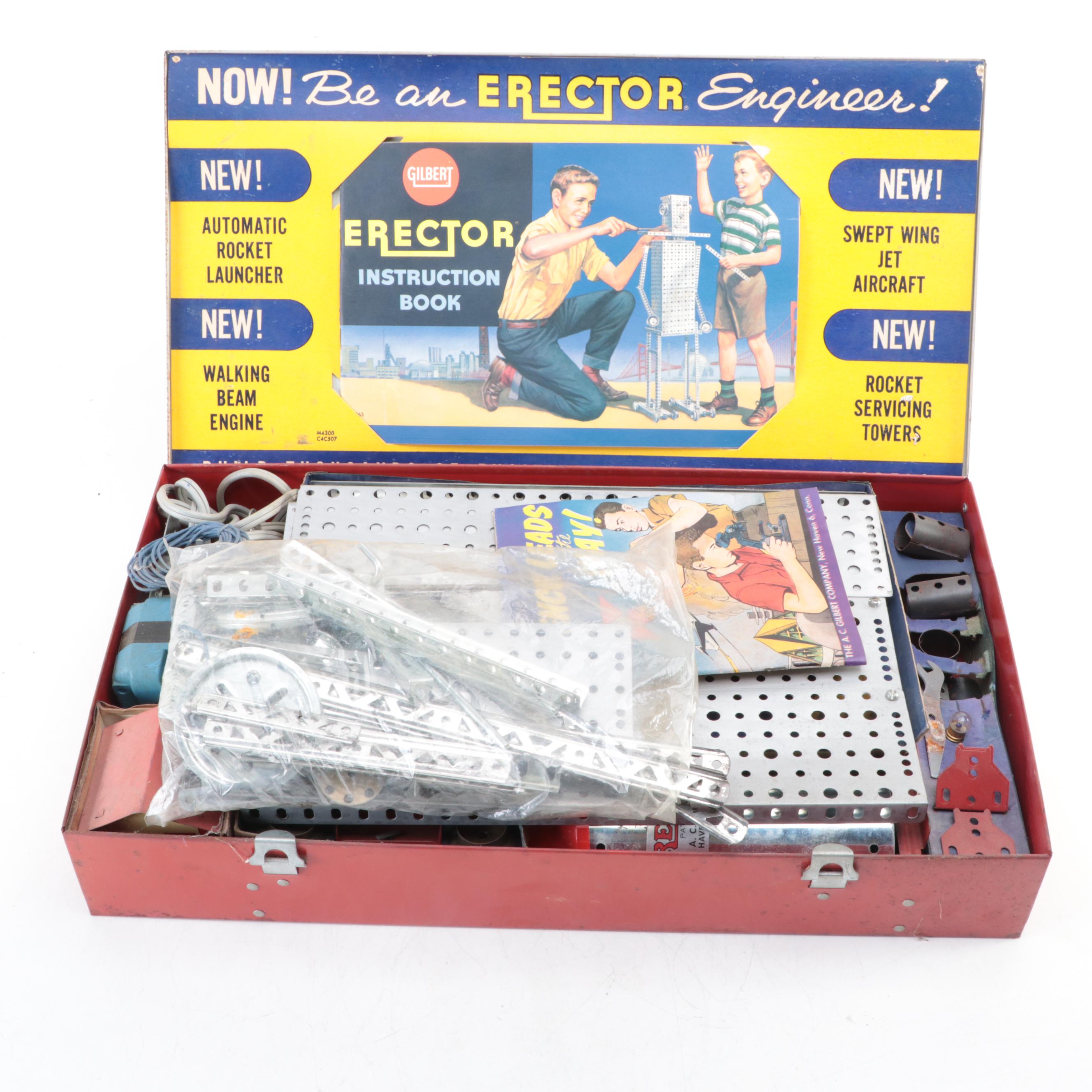 Gilbert No. 10063 Erector Set and No. 5 Chemistry Outfit, Early to Mid-20th C.