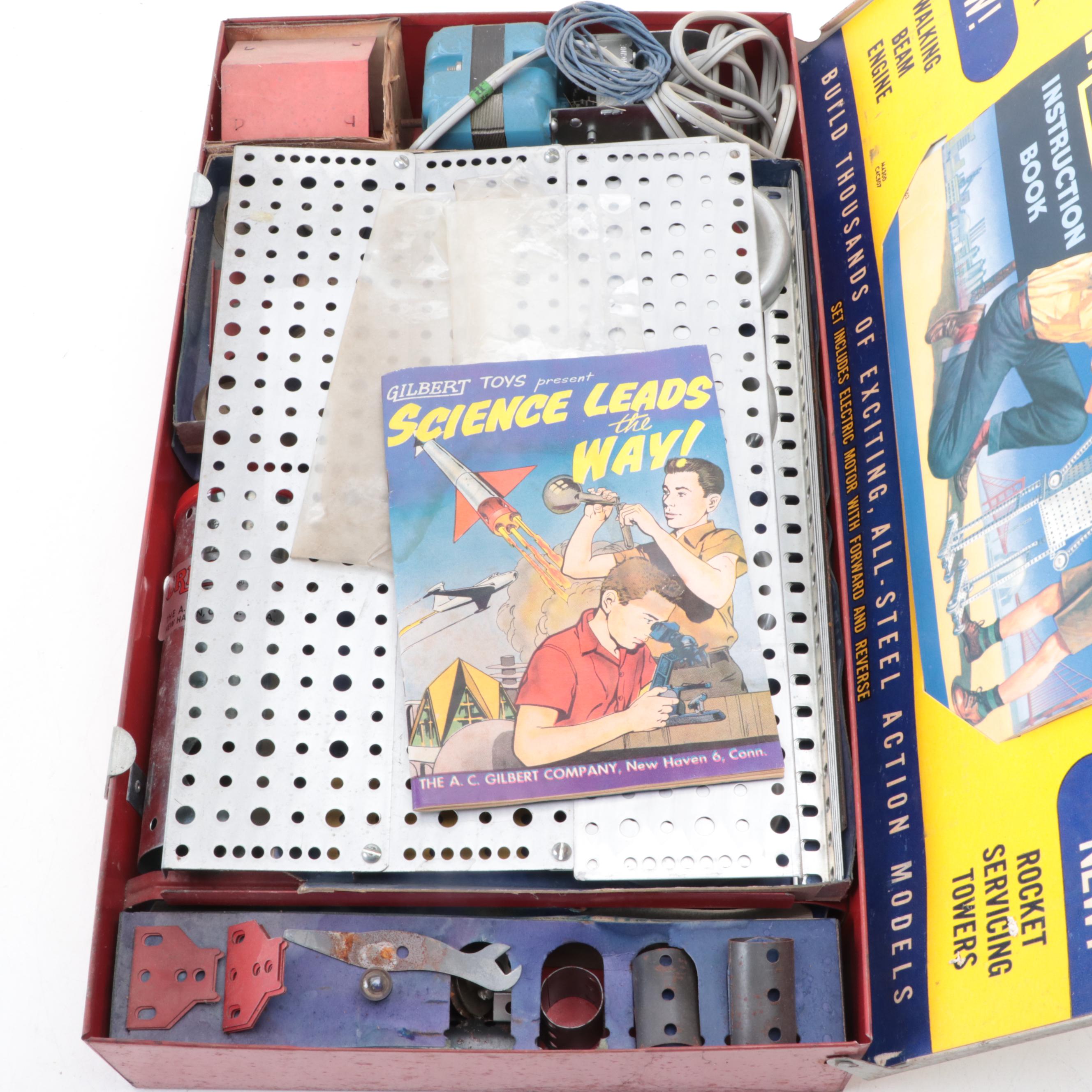 Gilbert No. 10063 Erector Set and No. 5 Chemistry Outfit, Early to Mid-20th C.