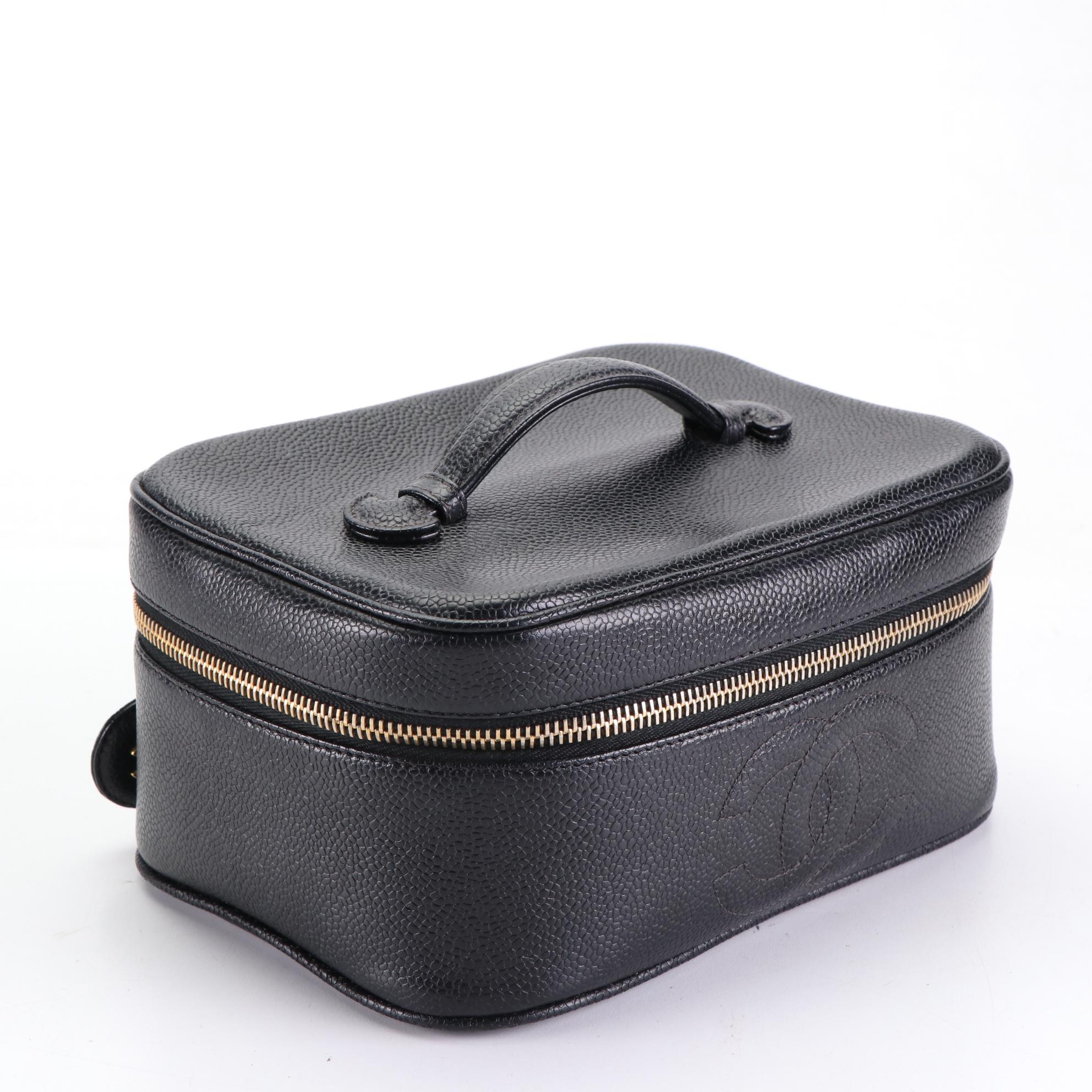 Chanel CC Vanity Case in Black Caviar Leather