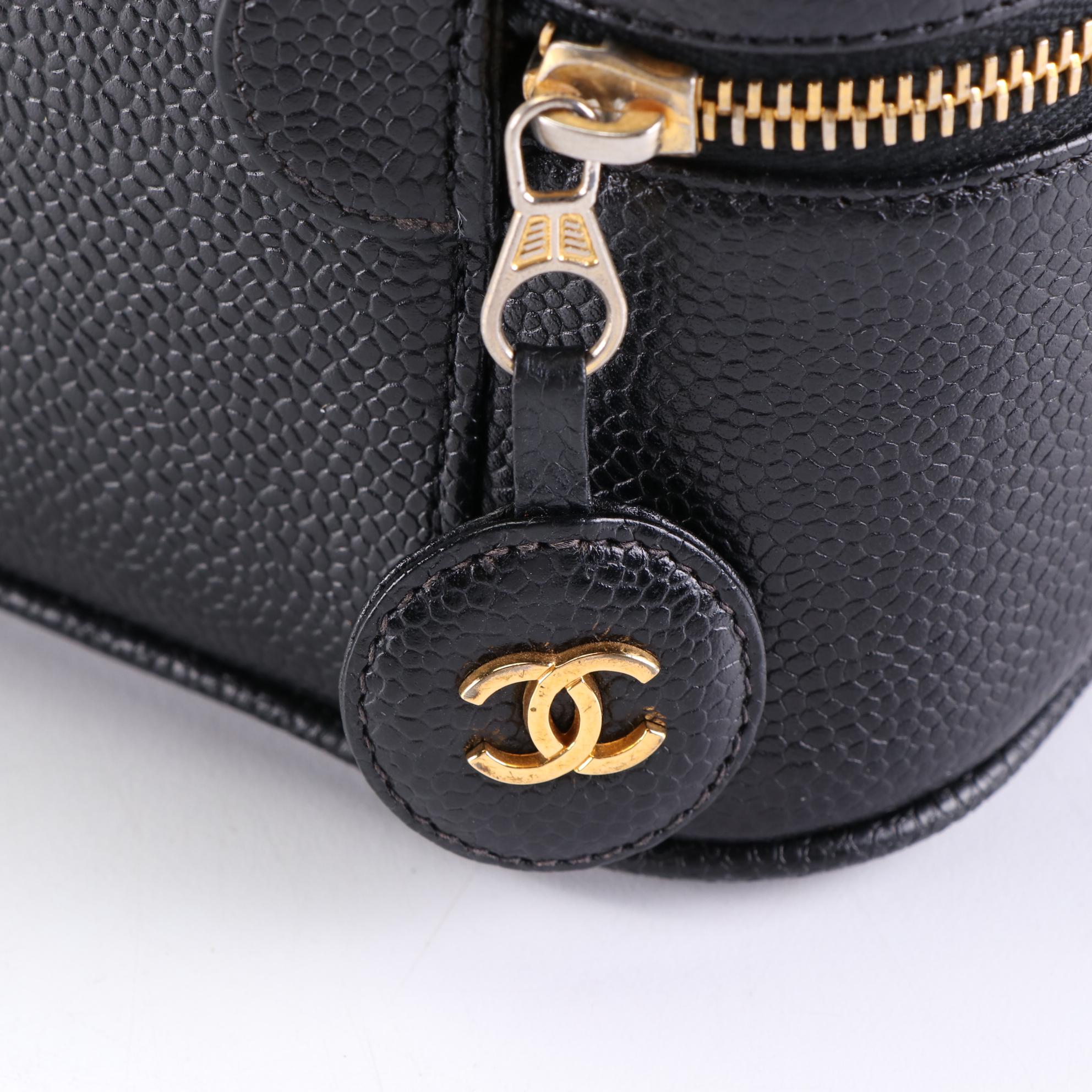 Chanel CC Vanity Case in Black Caviar Leather