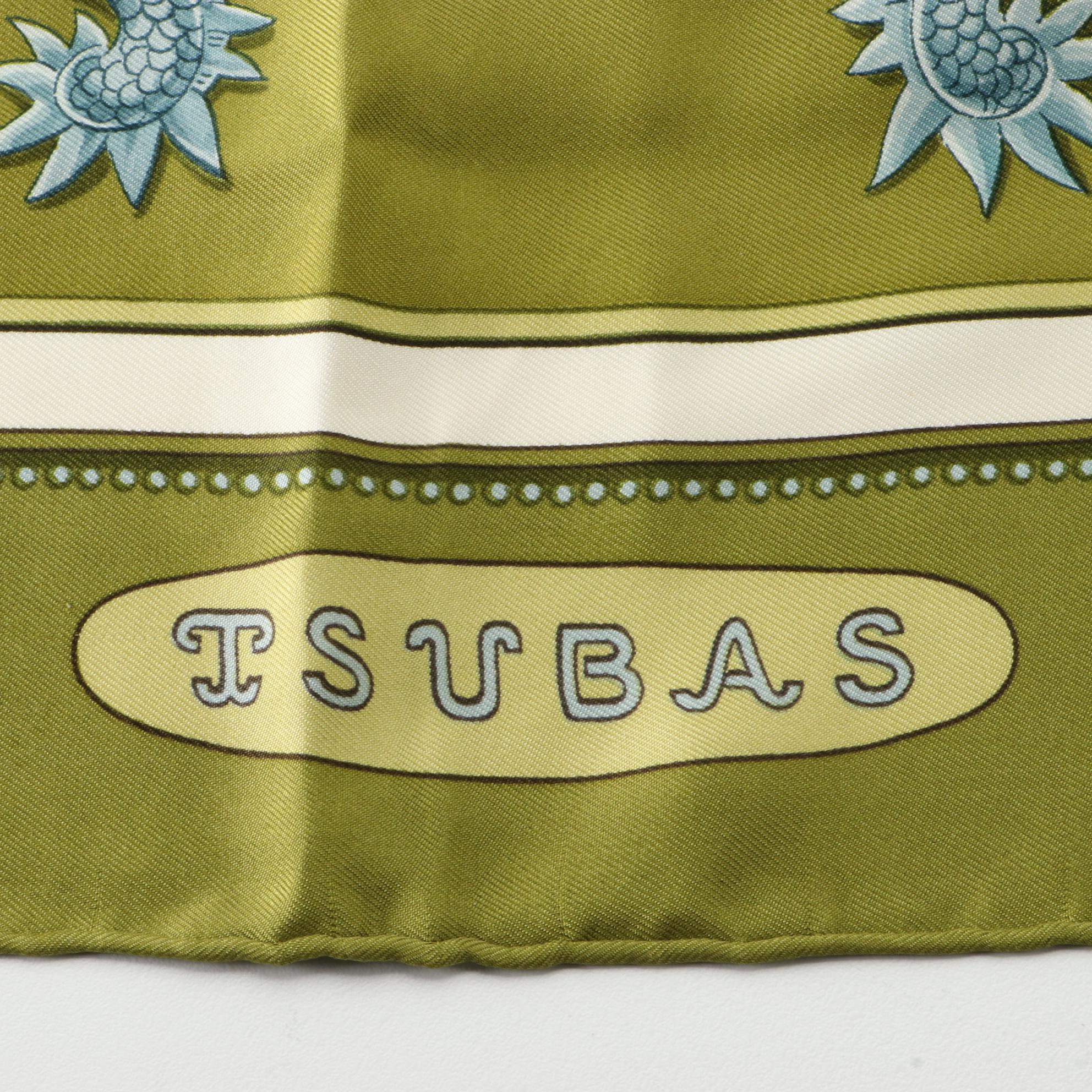Hermès "Tsubas" Scarf 90 in Silk Twill