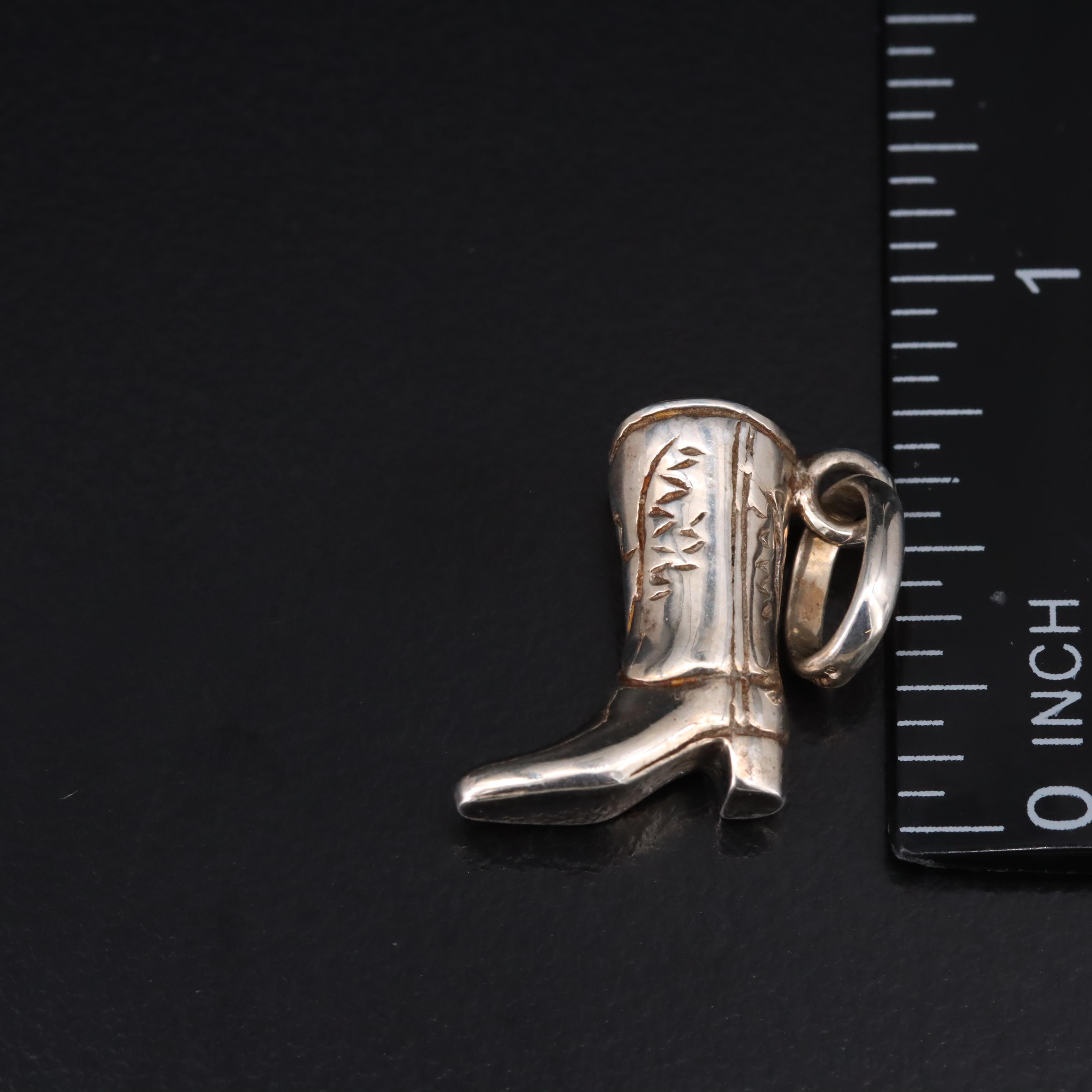 Sterling Charms Including Enamel Accents and 950 Silver Articulating Tractor