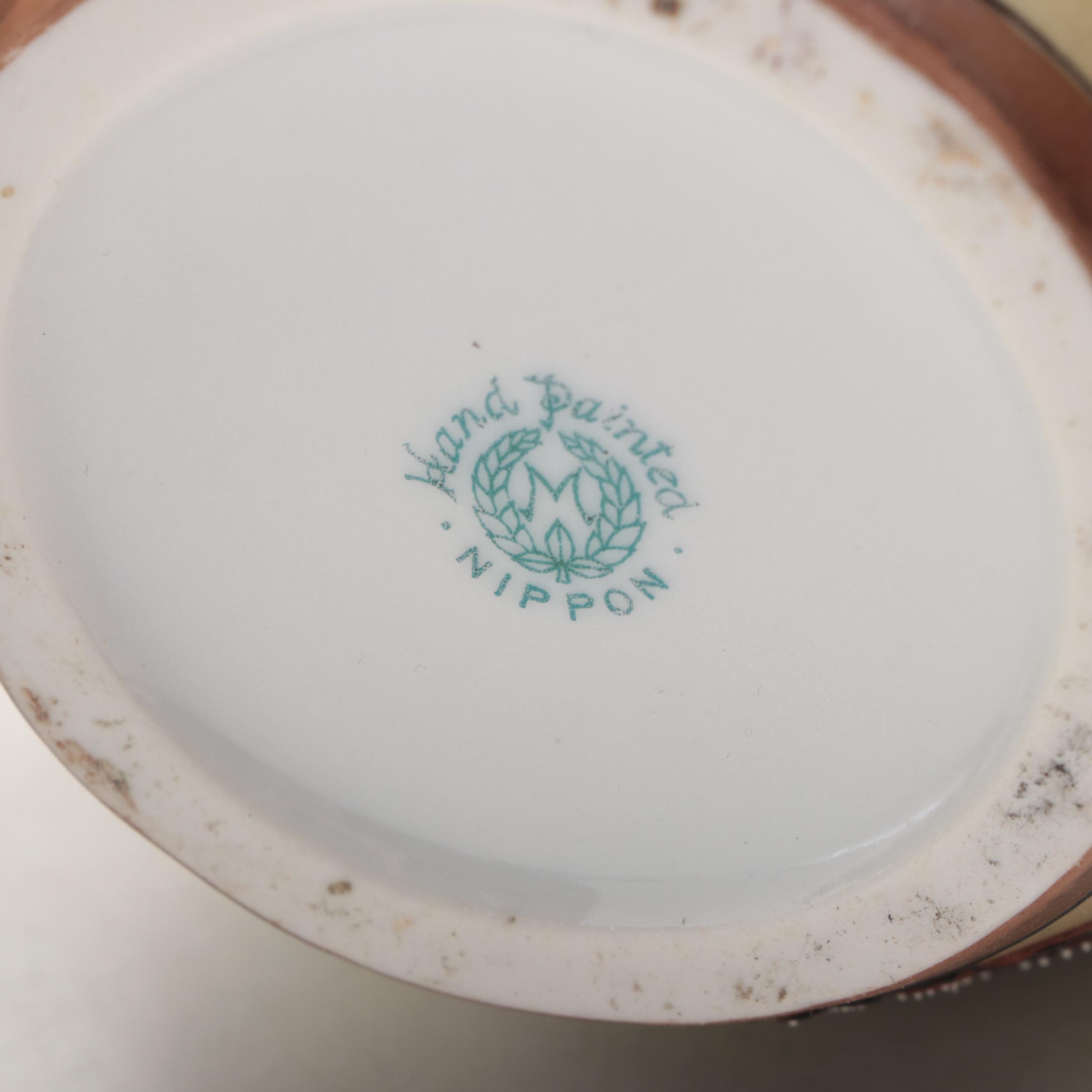 Morimura Brothers Nippon Porcelain Art Nouveau Vases, Early 20th Century