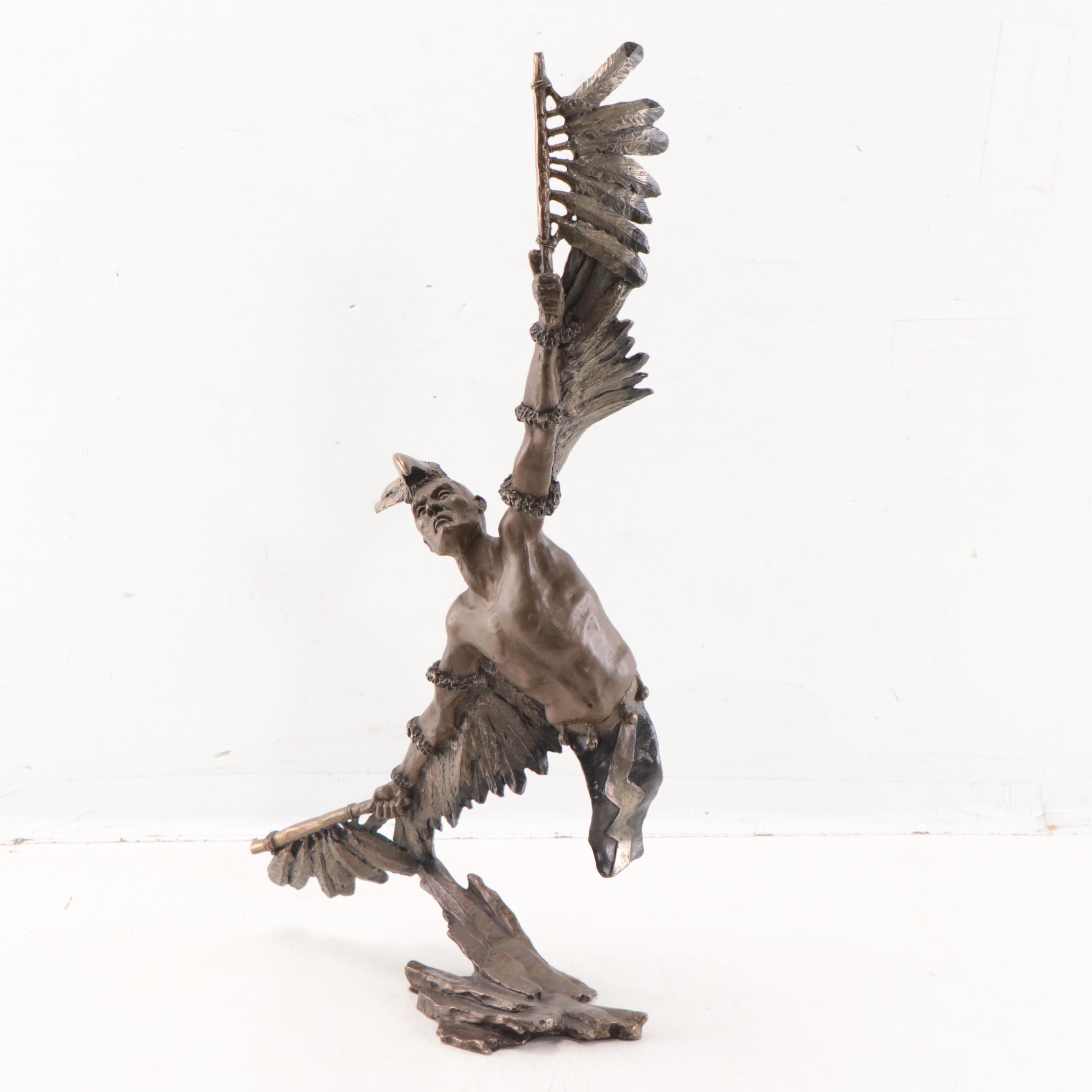 Mark Hopkins Bronze Sculpture "Eagle Dancer," 1992
