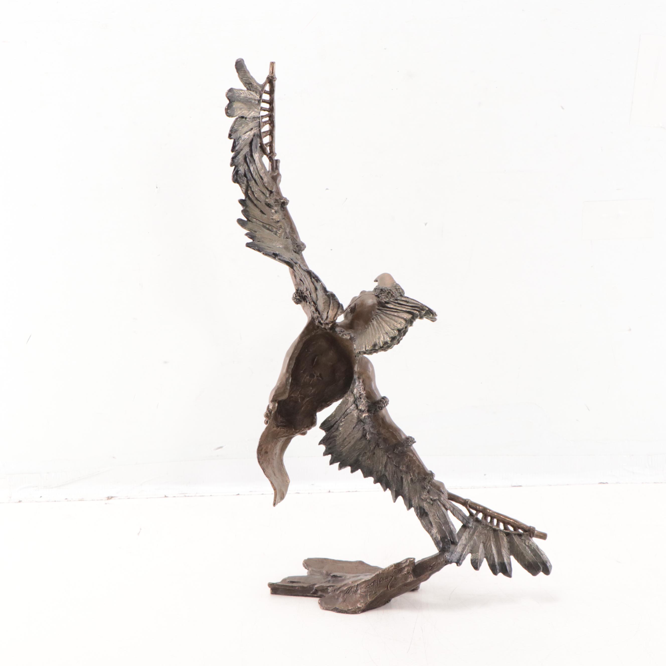 Mark Hopkins Bronze Sculpture "Eagle Dancer," 1992