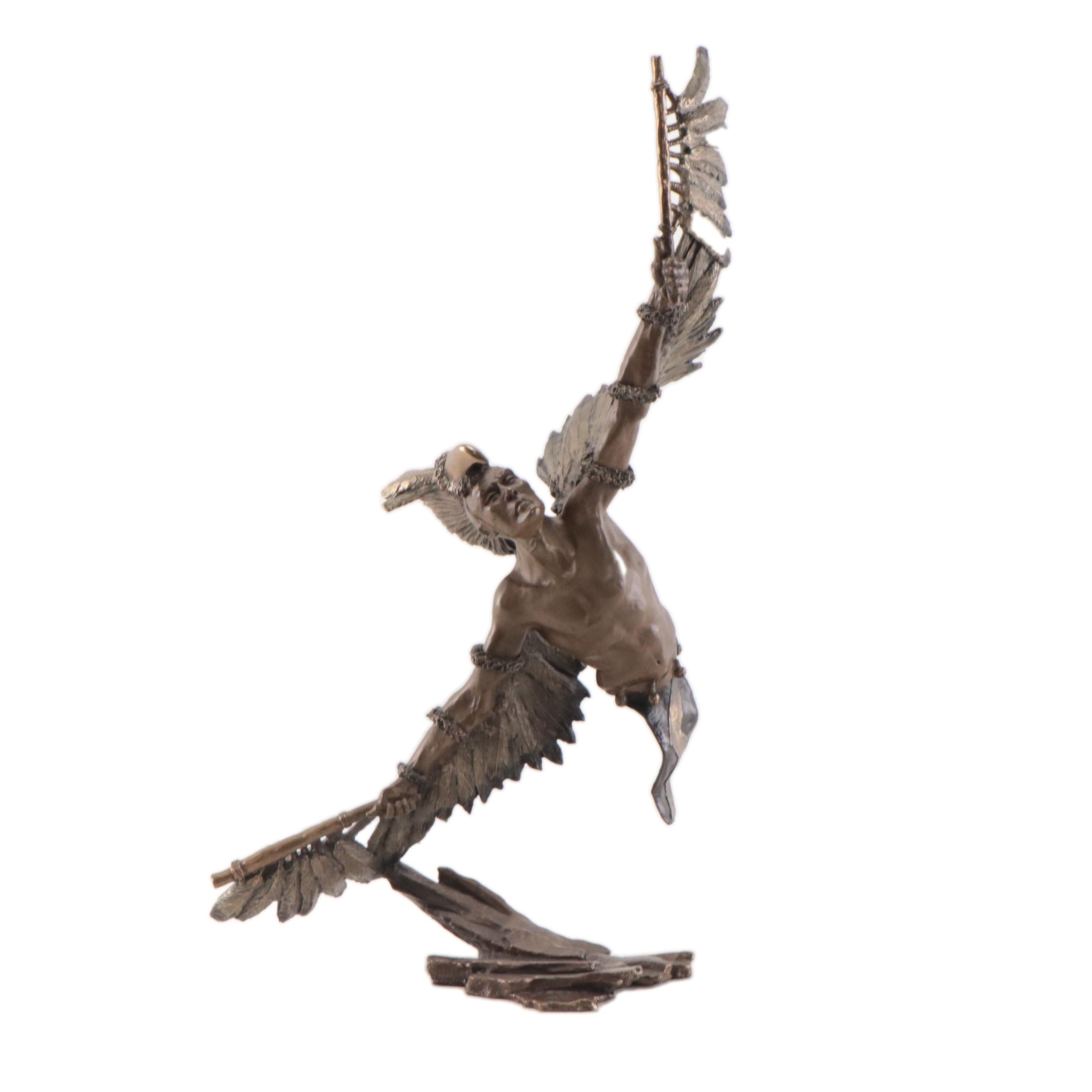 Mark Hopkins Bronze Sculpture "Eagle Dancer," 1992
