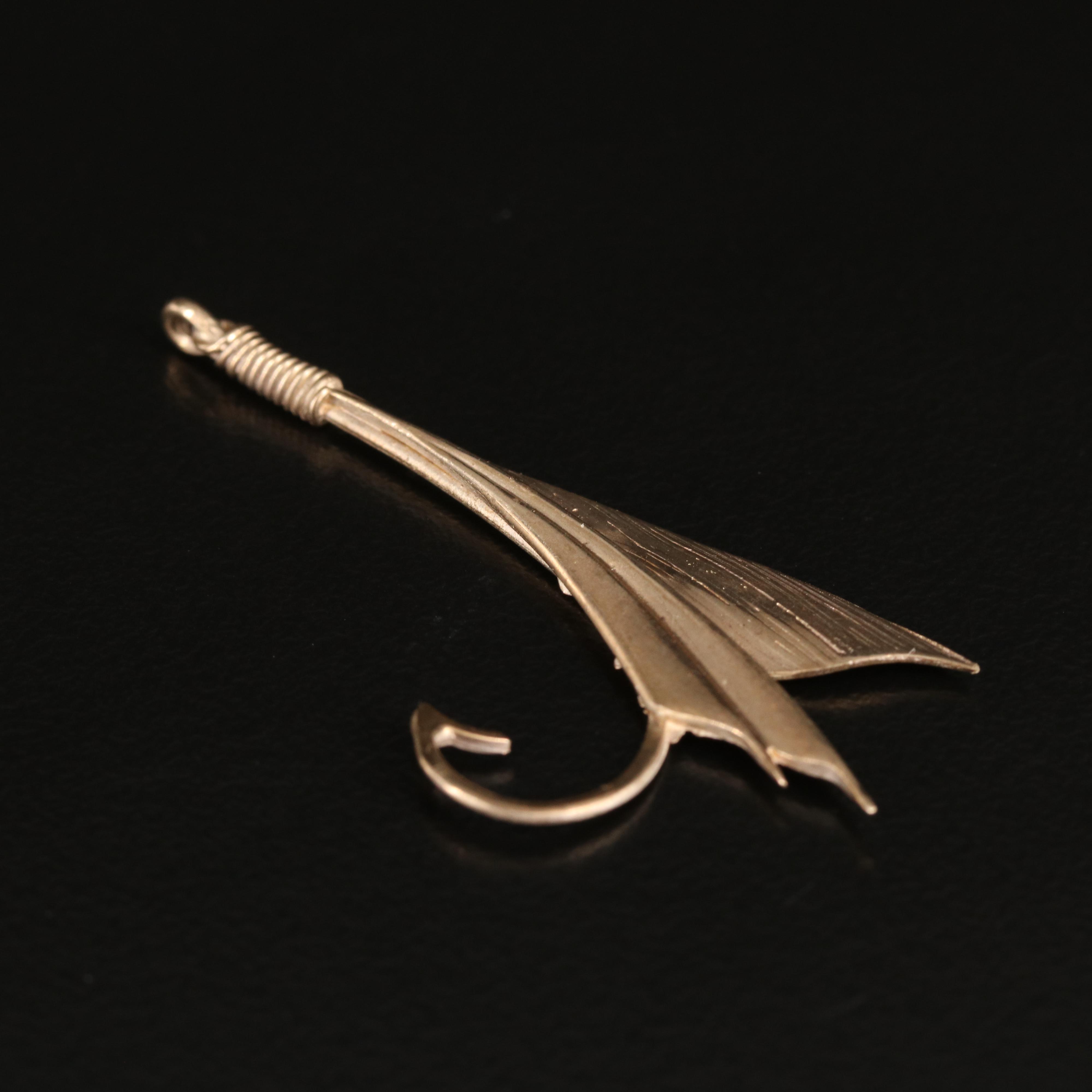 Vintage 10K Fly Fishing Lure Pendant