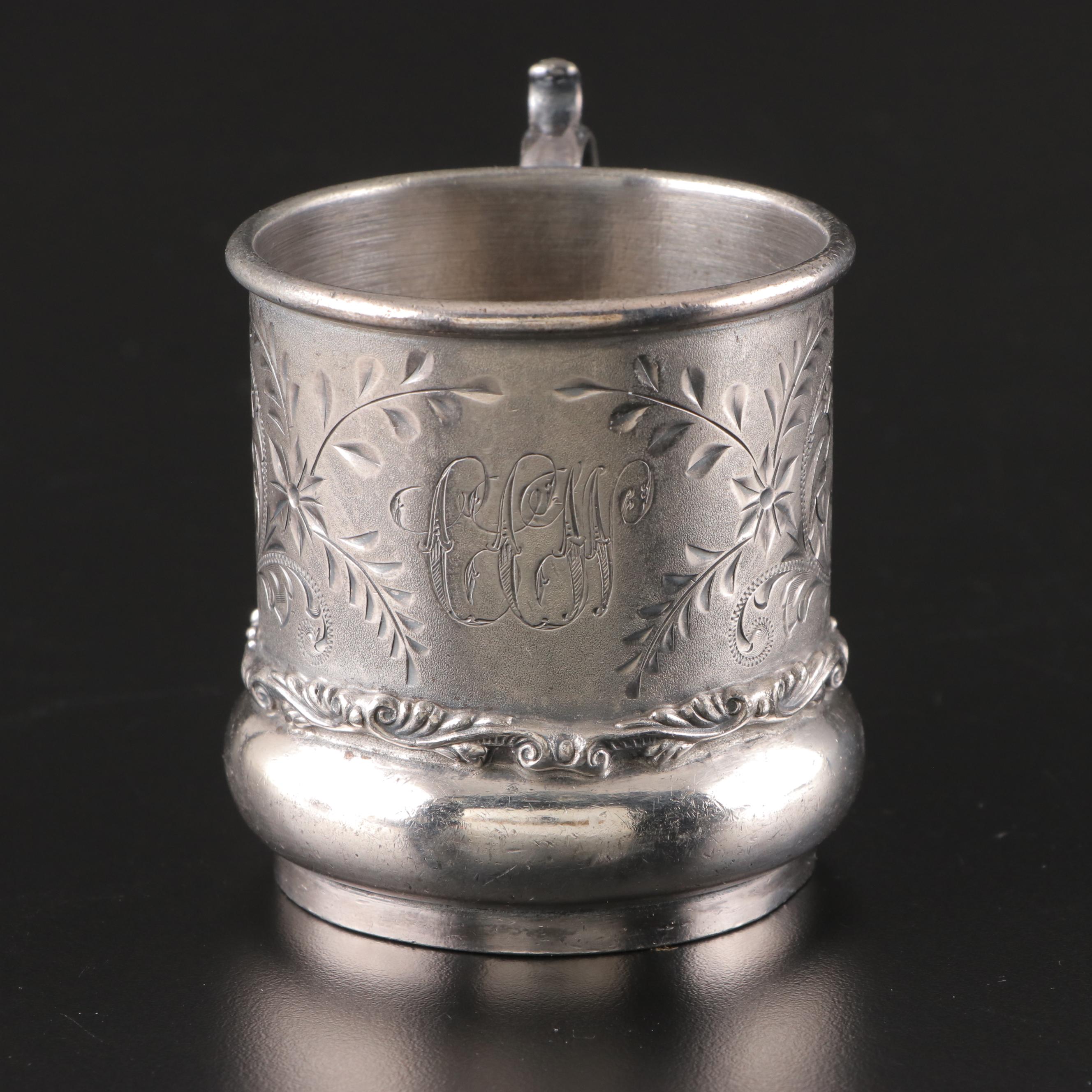 Queen City with Other Bright Cut and Other Silver Plate Baby Cups and Tableware