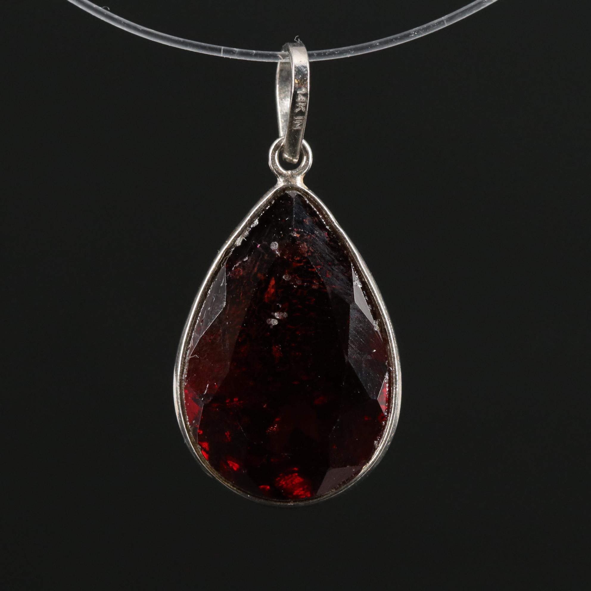 14K Garnet Pendant