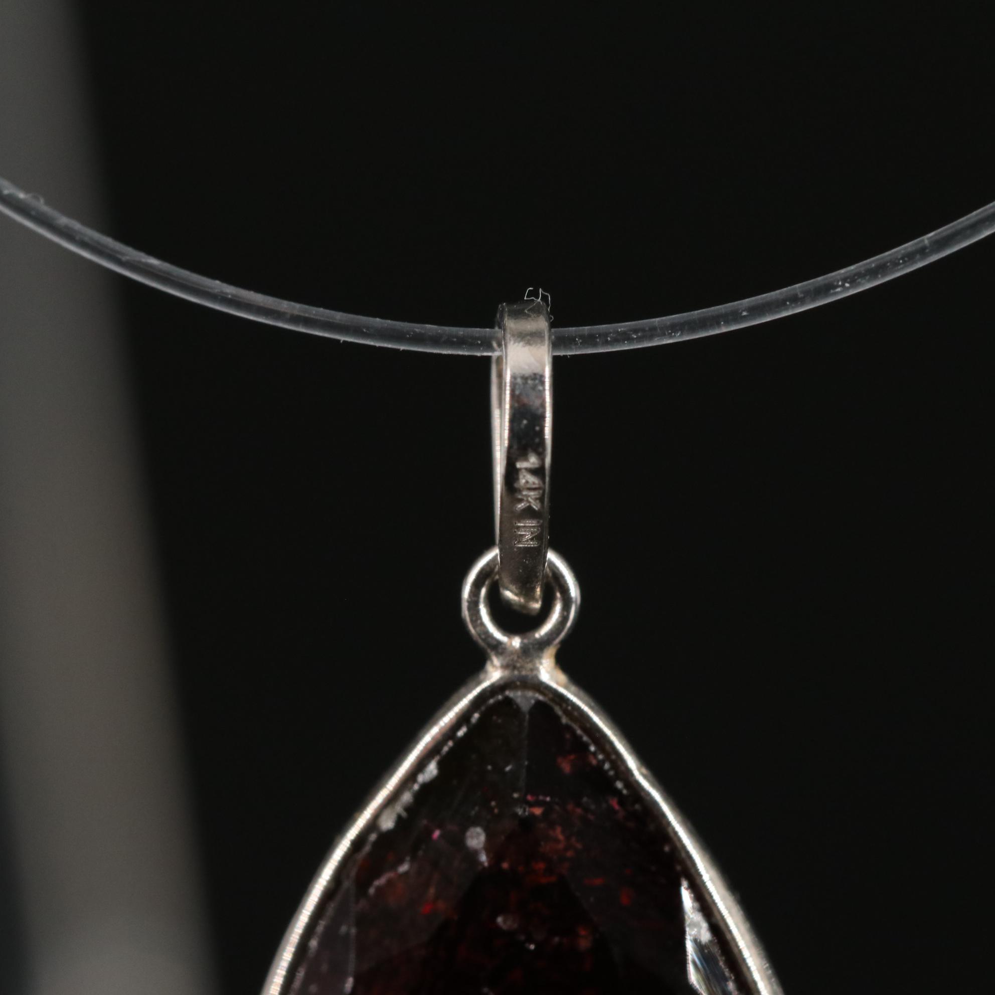 14K Garnet Pendant