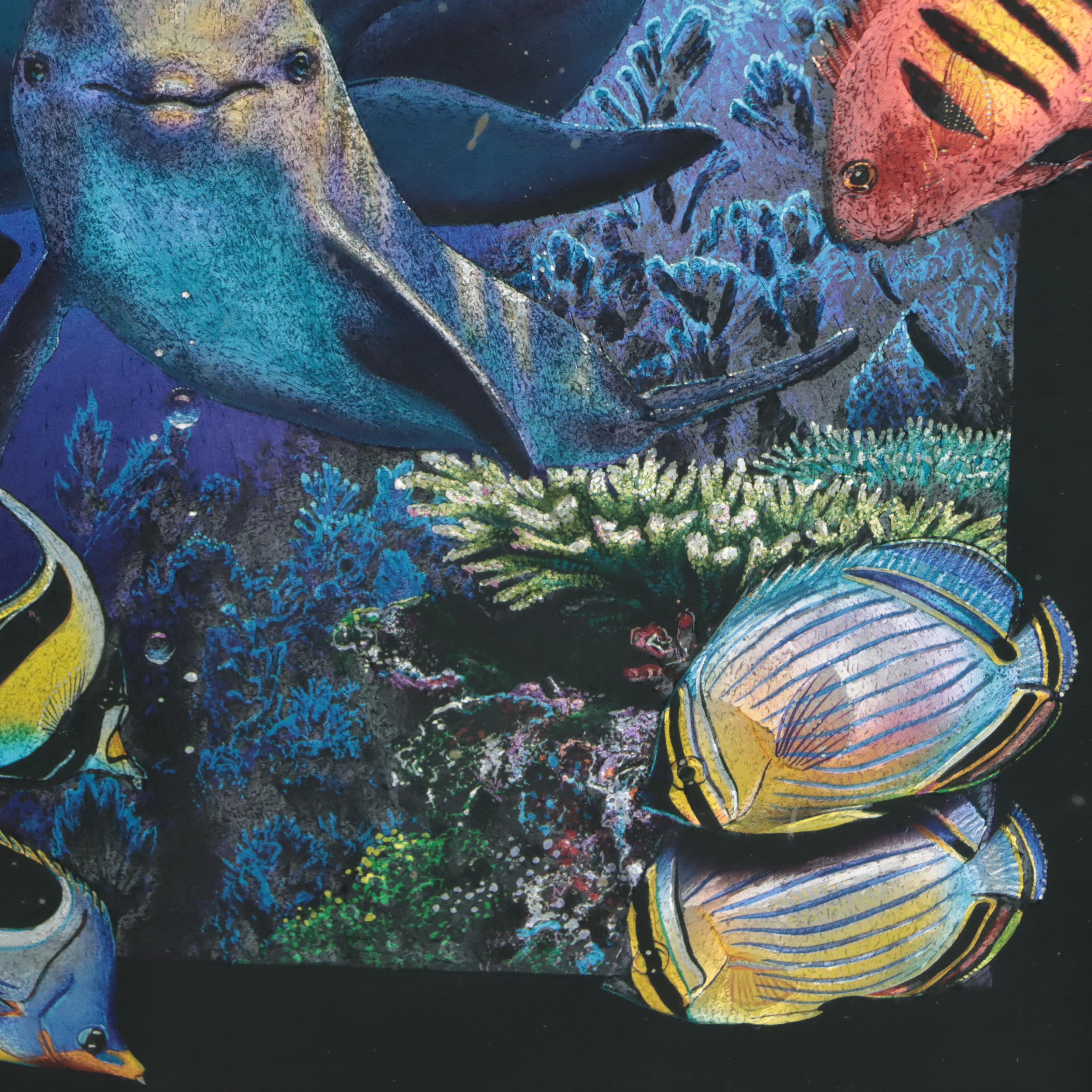 Offset Lithograph After Christian Riese Lassen of Marine Life, Late 20th Century