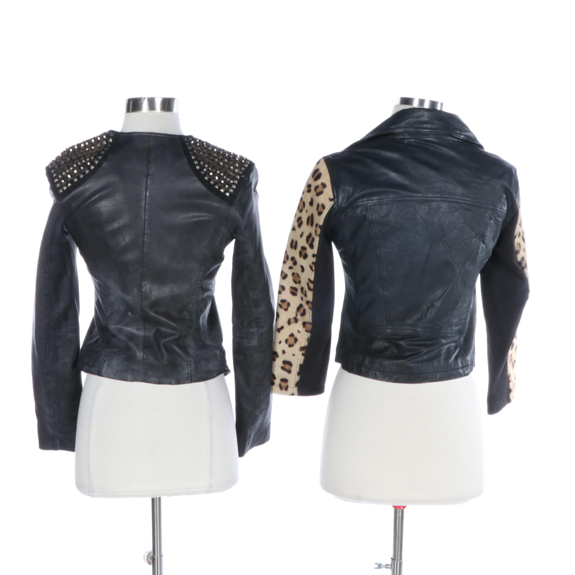 ASOS and Doma Embellished and Calf Hair Accented Leather Jackets