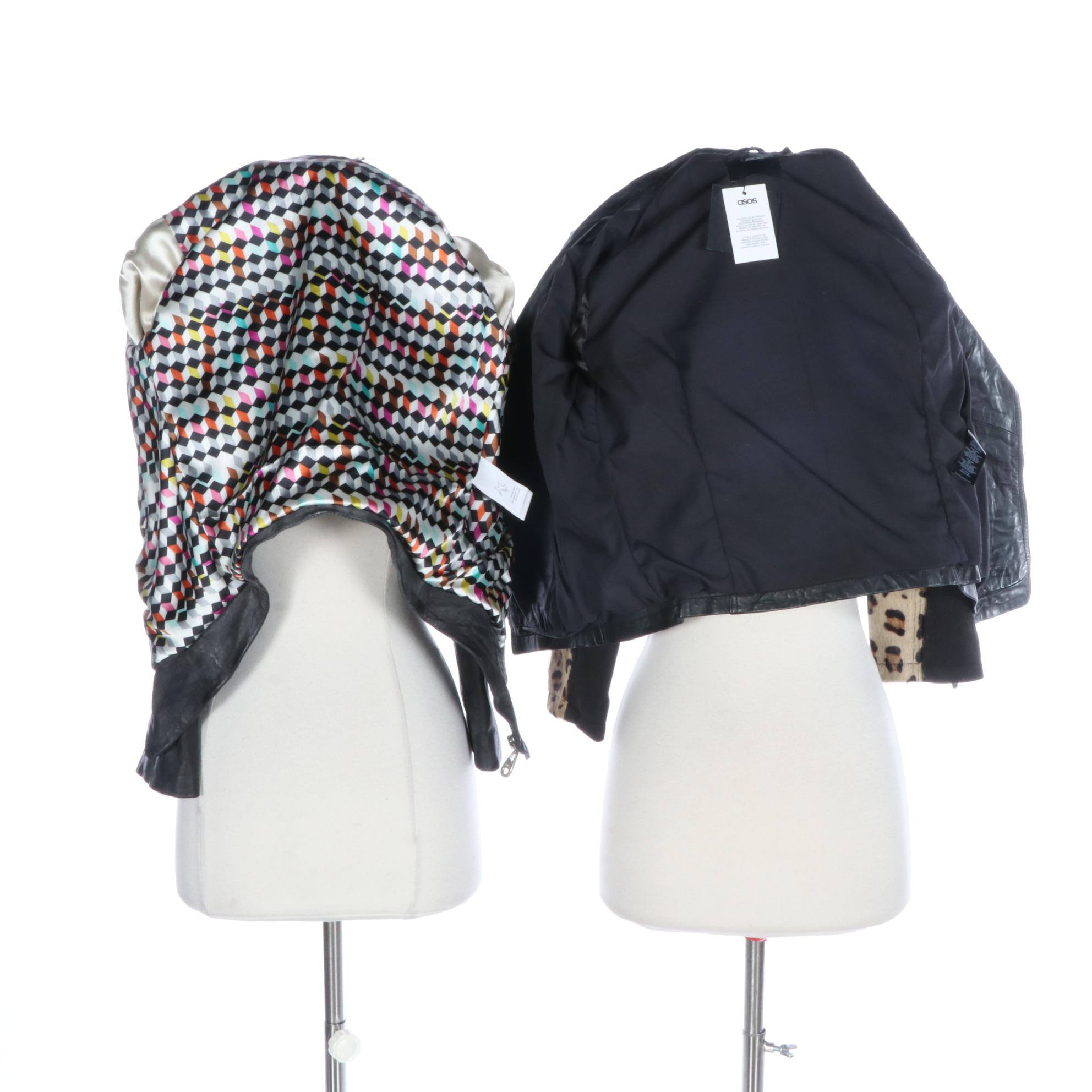 ASOS and Doma Embellished and Calf Hair Accented Leather Jackets