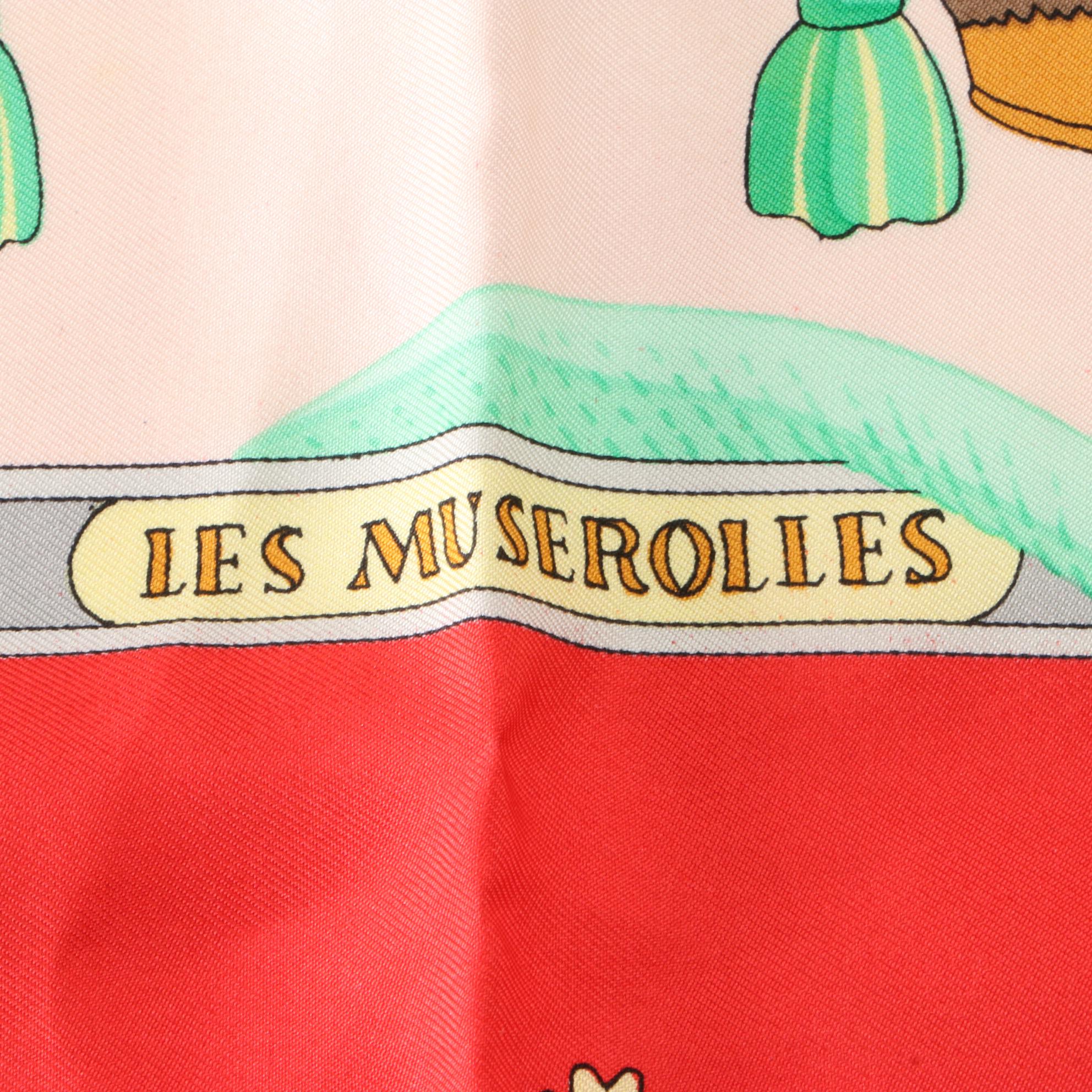 Hermès Early Issue ''Les Muserolles'' Scarf 90 in Silk Twill