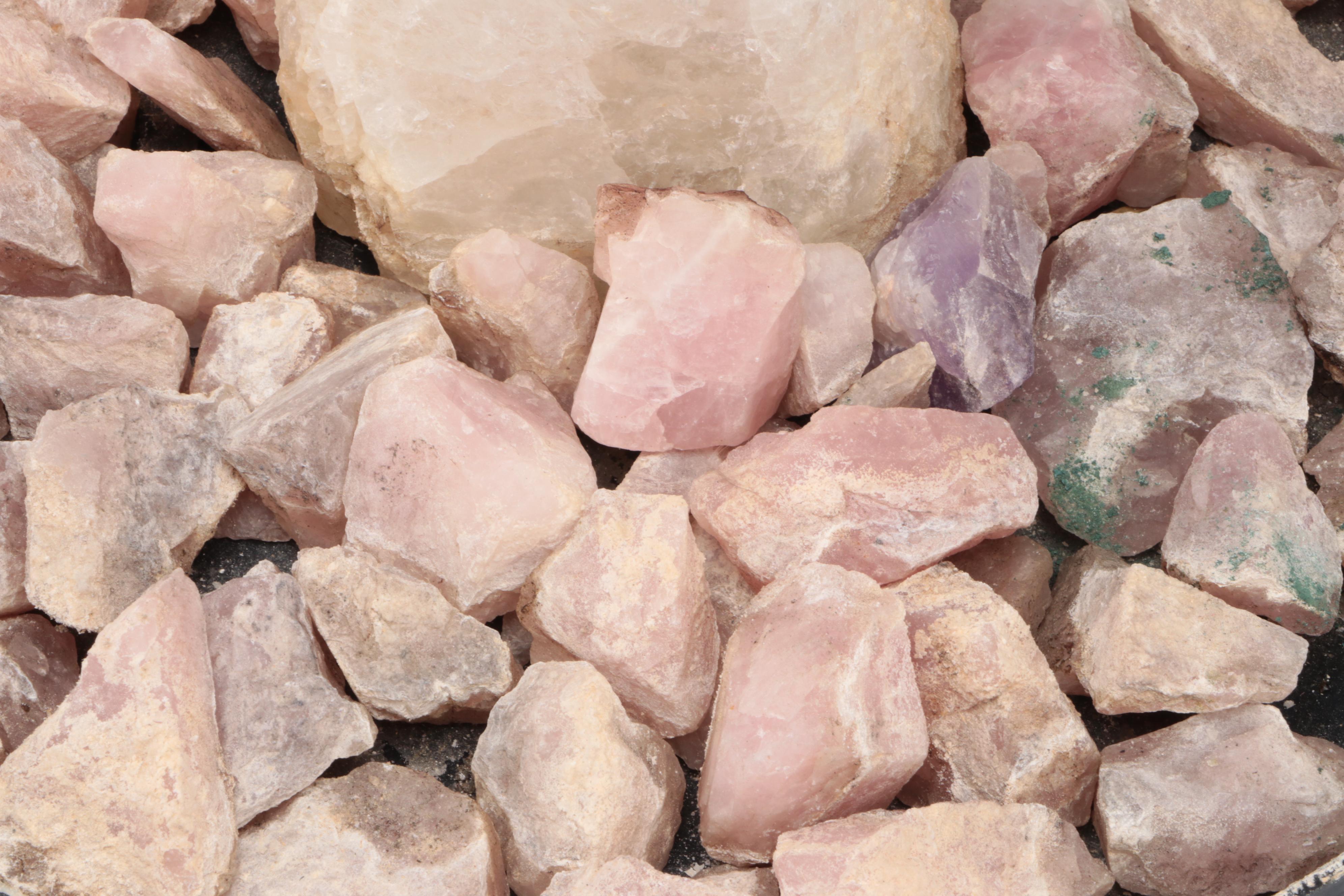 Himalayan Salt Rock and Mineral Fountain with Quartz Specimen