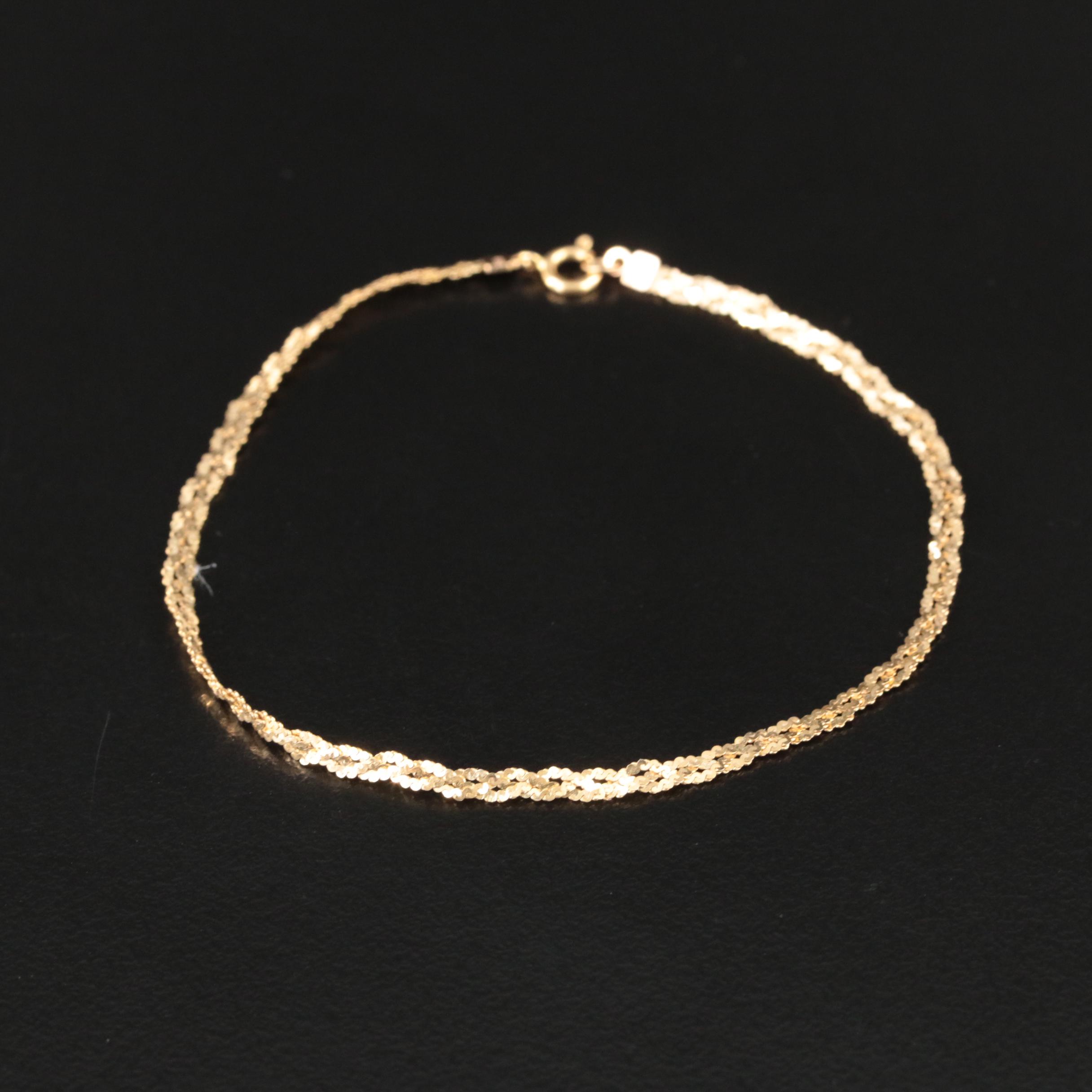 Vintage 10K Sapphire Class Ring, 14K Braided Serpentine Bracelet and Earring