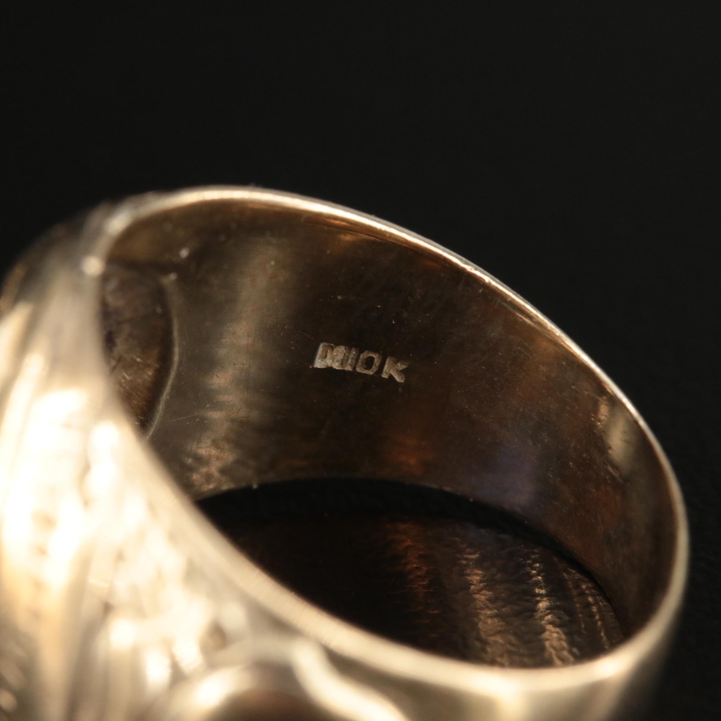 Vintage 10K Sapphire Class Ring, 14K Braided Serpentine Bracelet and Earring