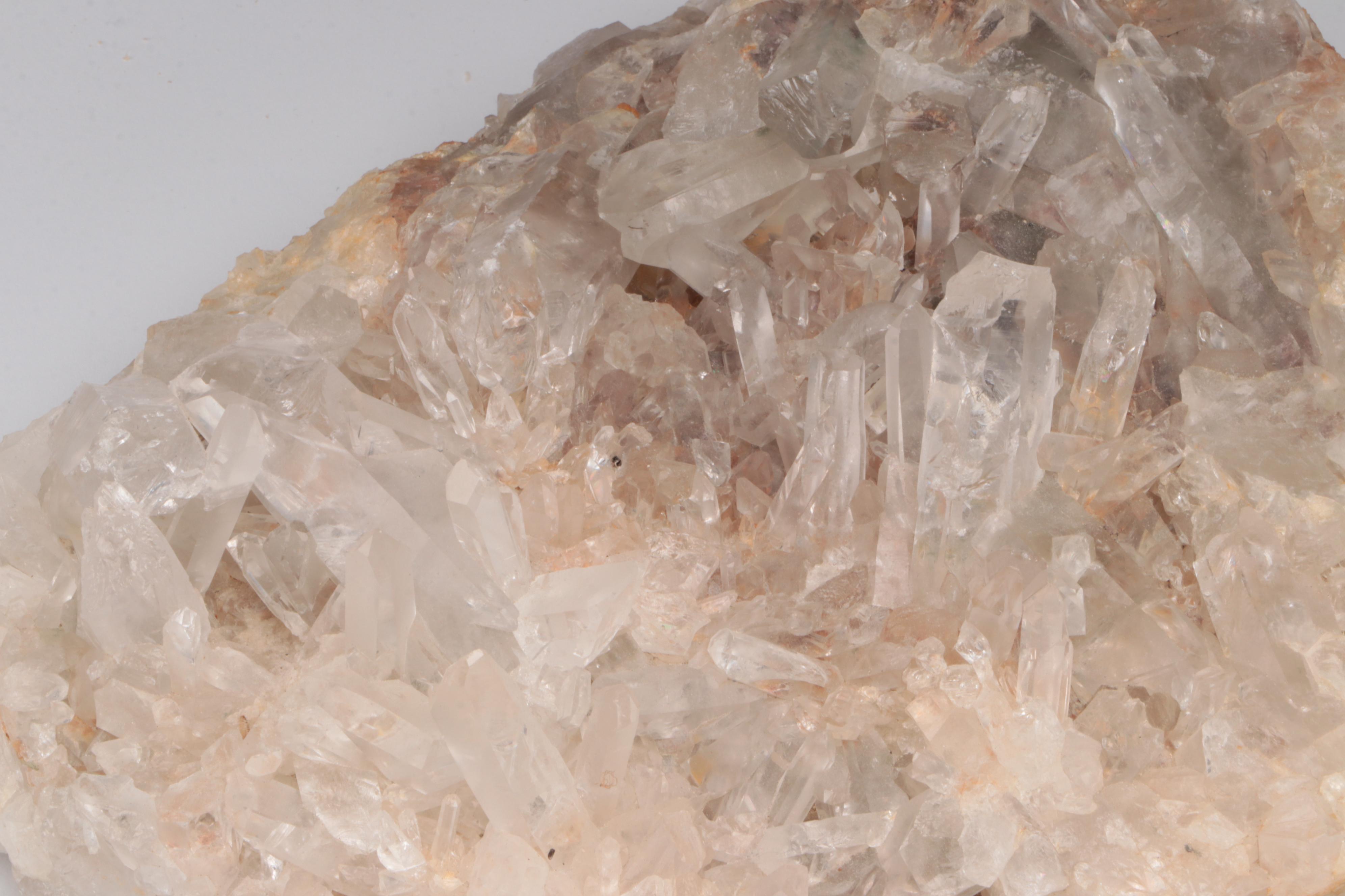 Himalayan Salt Rock and Mineral Fountain with Quartz Specimen