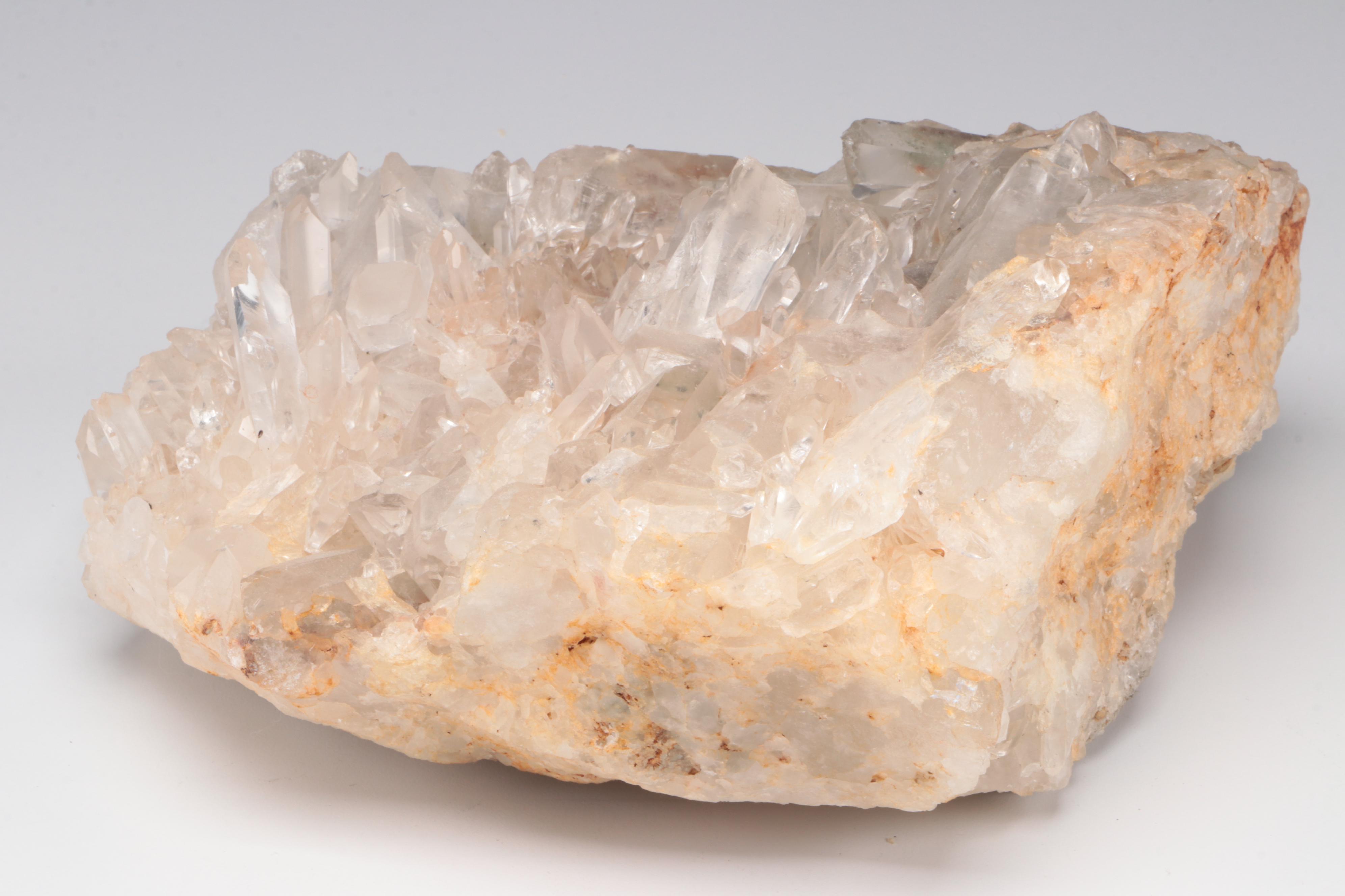 Himalayan Salt Rock and Mineral Fountain with Quartz Specimen